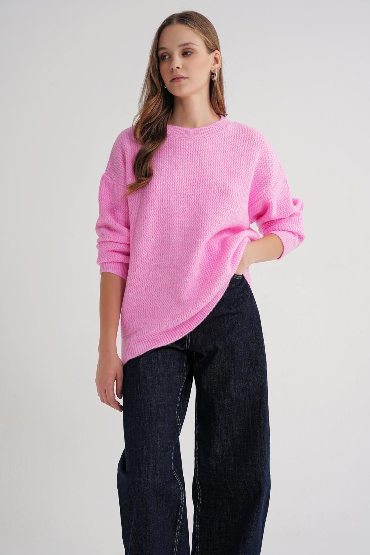 Mixray Long Sleeve Ribbed Knit Sweater 3