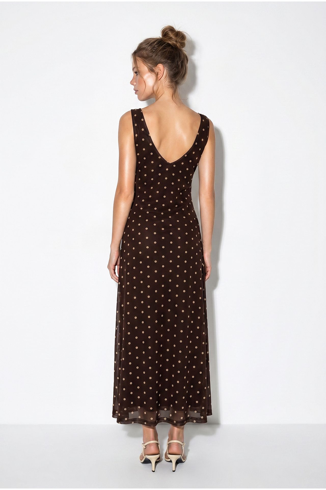 LUCCI Polka Dot Tulle Maxi Dress