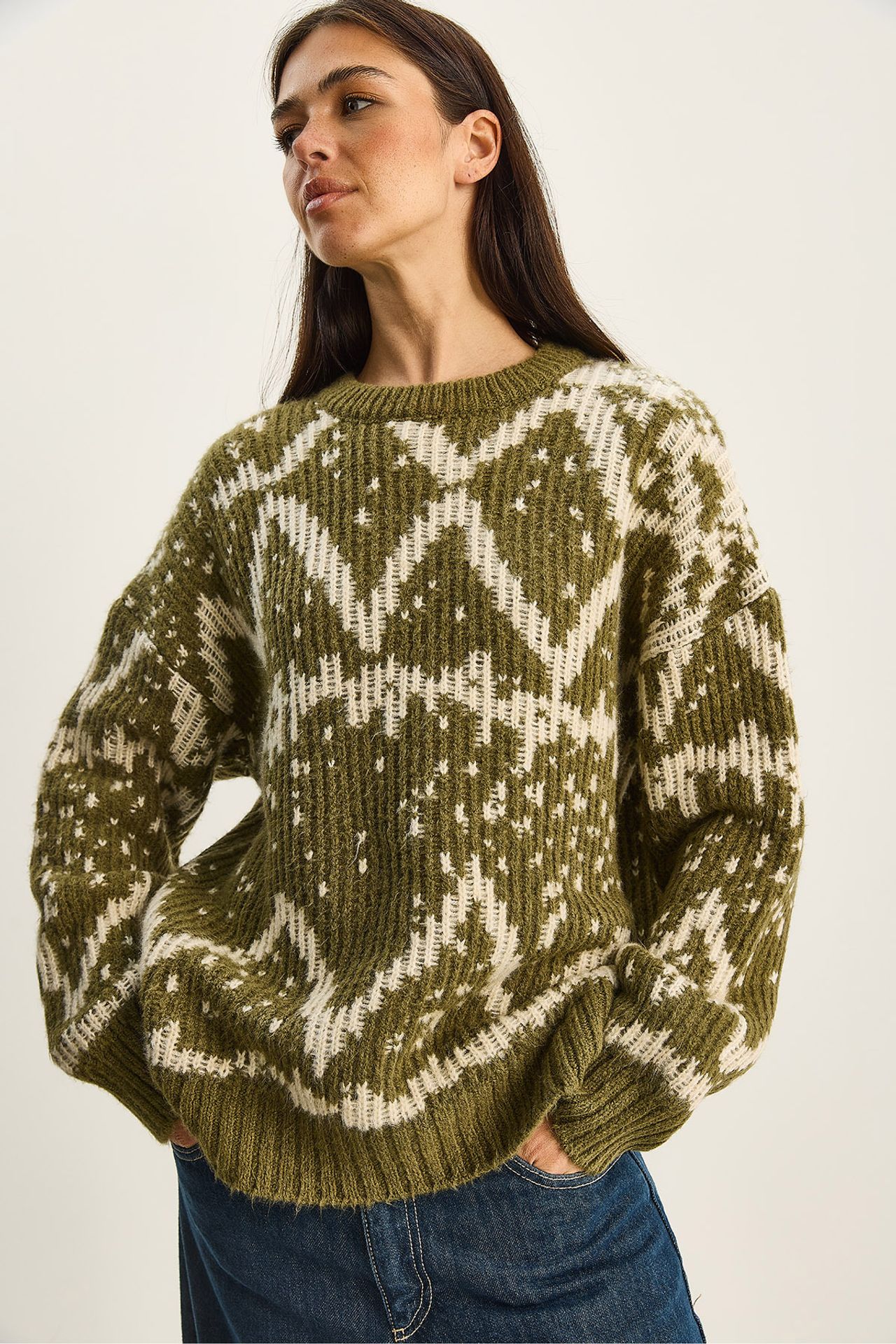 LUCCI Oversized Ethnic Knit Sweater 6
