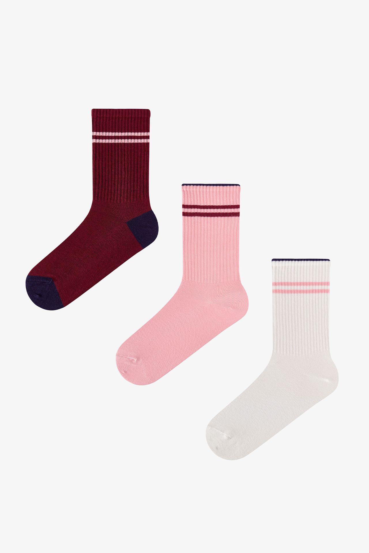 PENTI Long Tennis Striped Cotton Pair Crew Socks 1