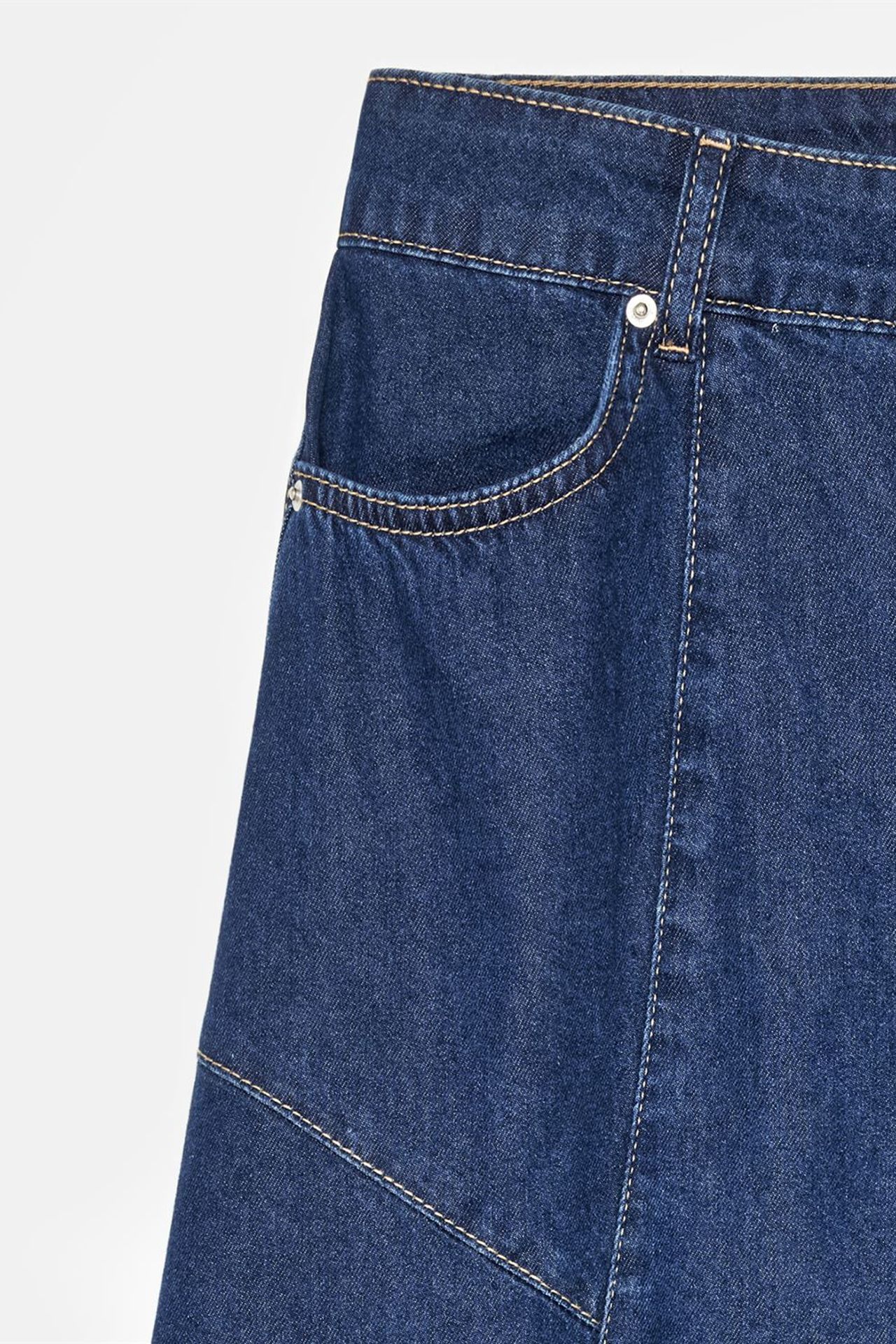 DILVIN High-Waist Midi A-Line Denim Skirt 7