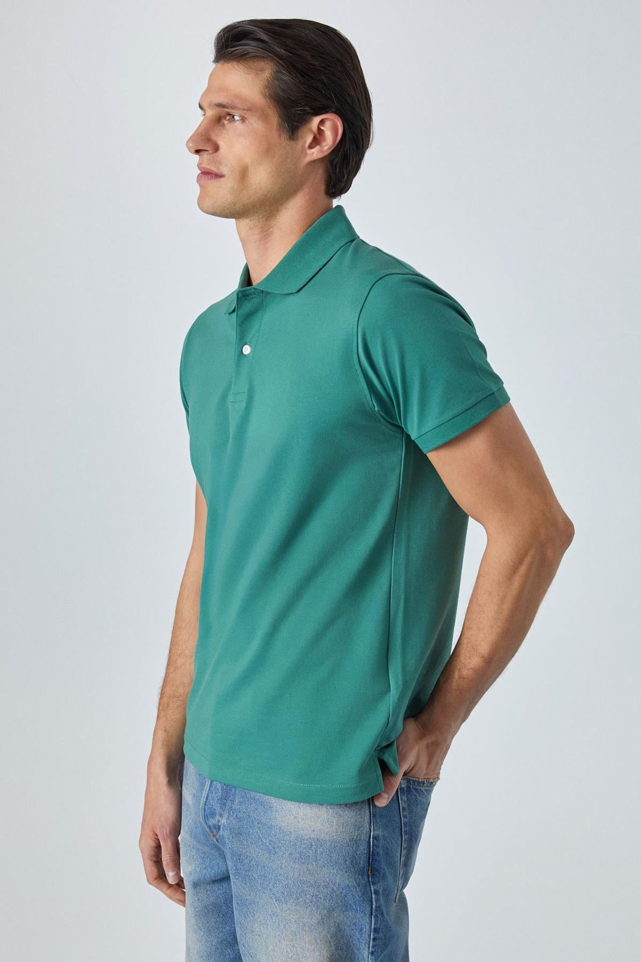 GRIMELANGE Relaxed Polo Collar Button T-Shirt 3