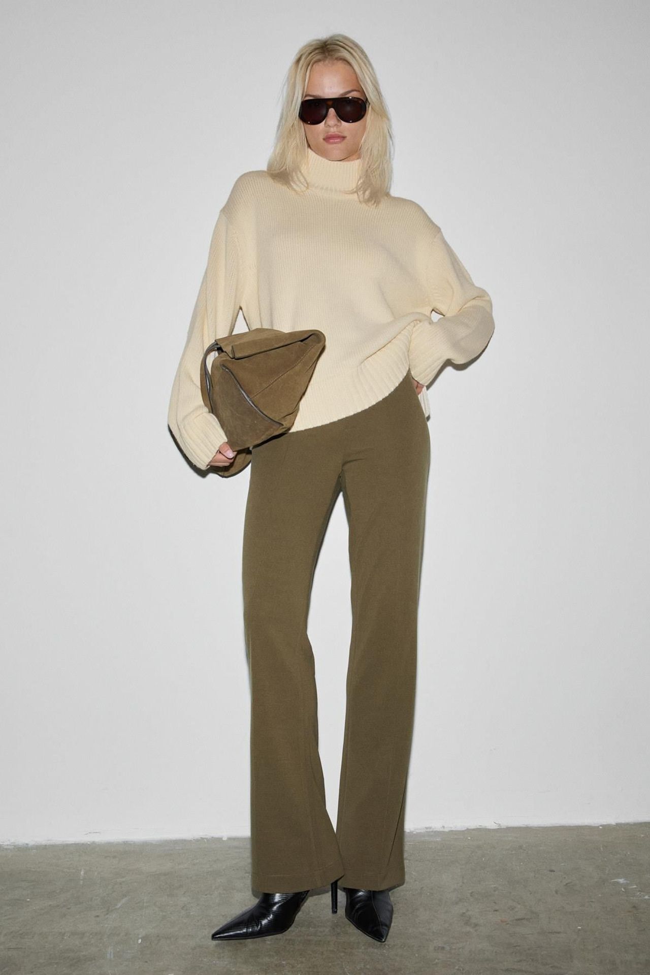 GRIMELANGE Elastic Waist Straight Leg Trousers 2