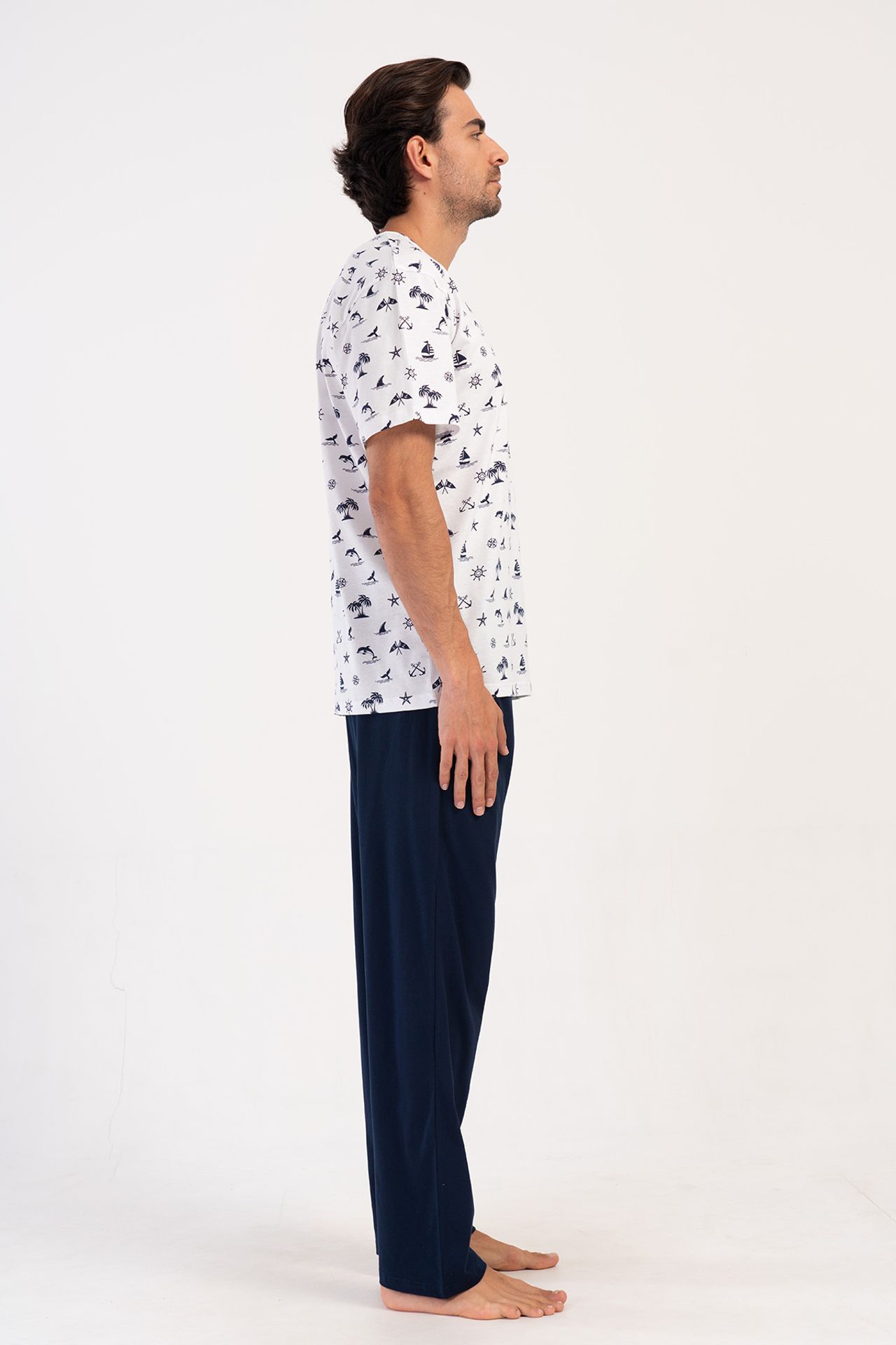 YAKE 2 Parçalı Baskılı Pijama Takımı 2