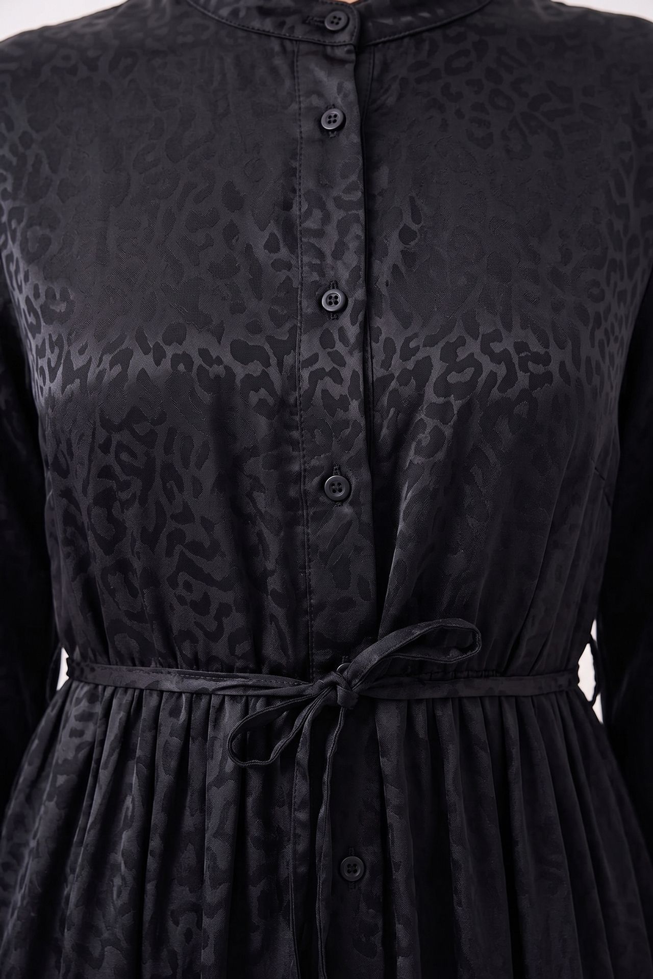 BDART Buttoned Crew Neck Maxi Dress with Waistband