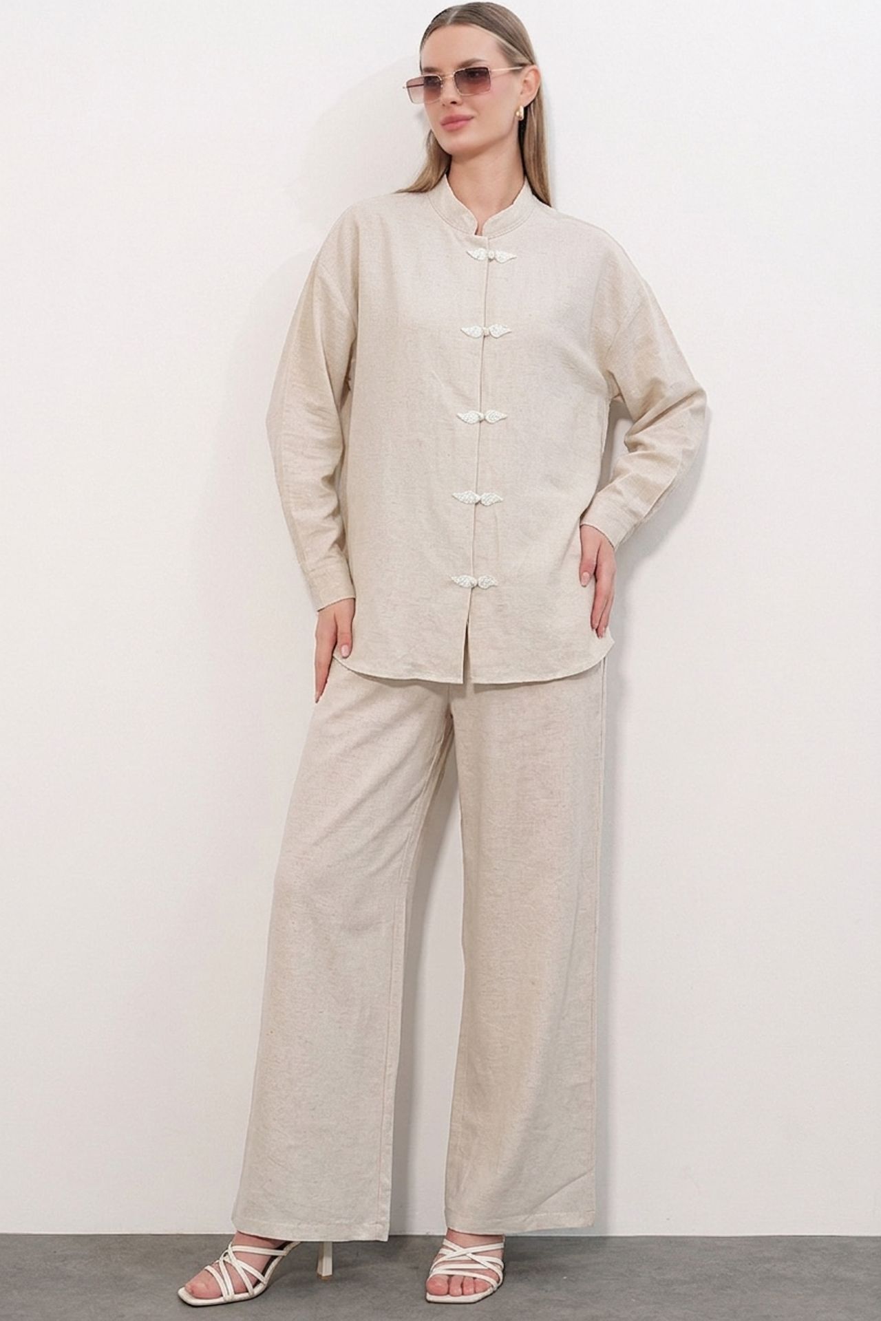 BDART 2-Piece Mandarin Collar Tunic Pants Set 1