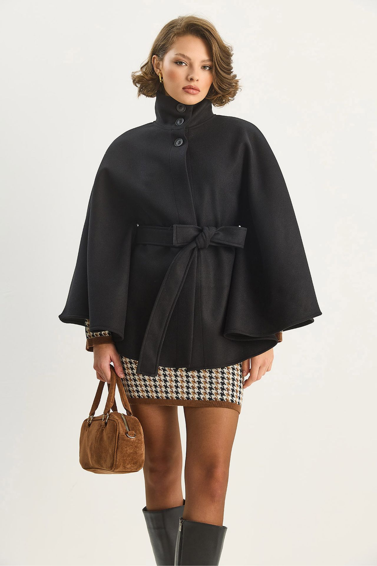 LUCCI Poncho Coat with Tie Closure 2