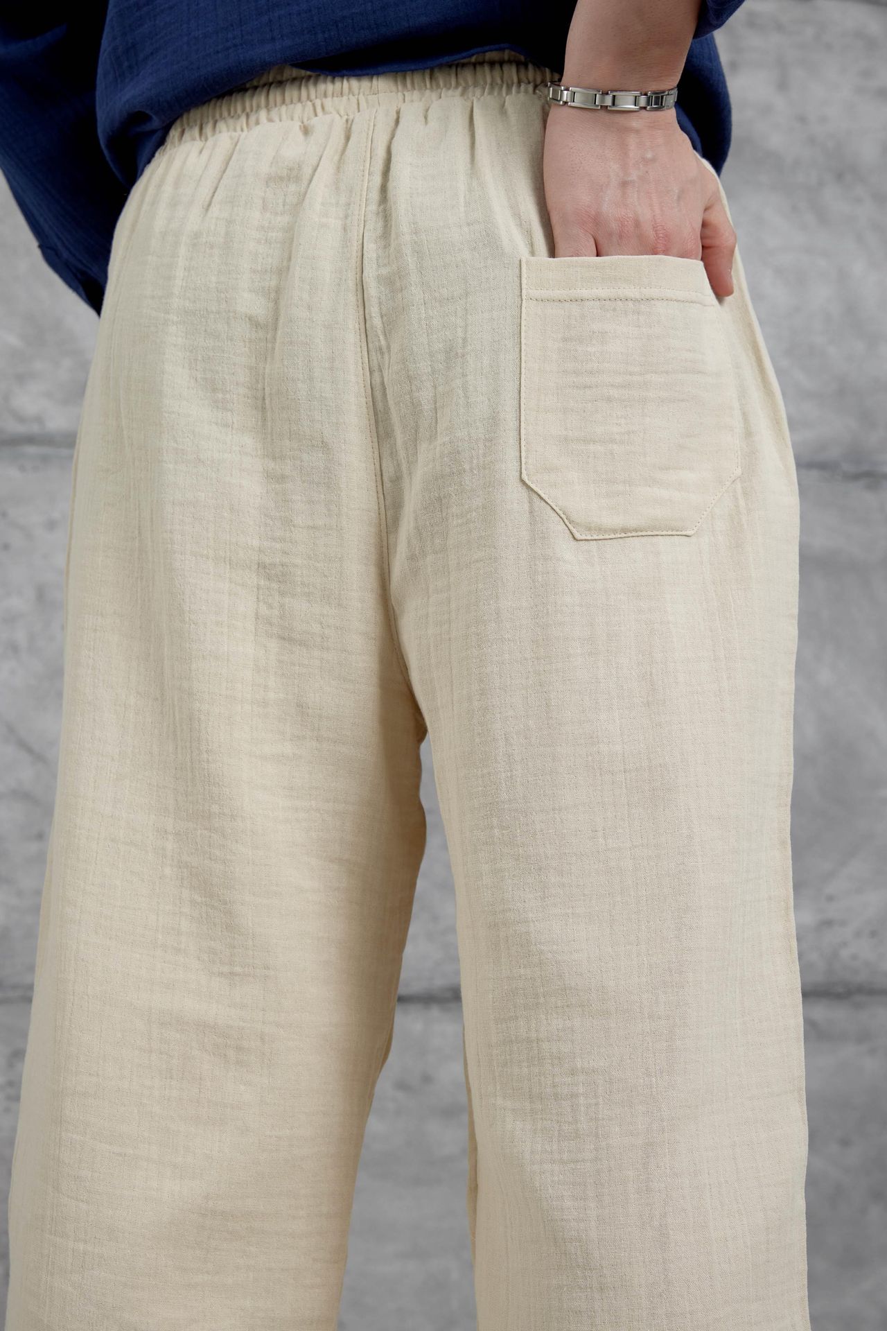NOMARC Lastikli Bel Geniş Paça Pantolon 5