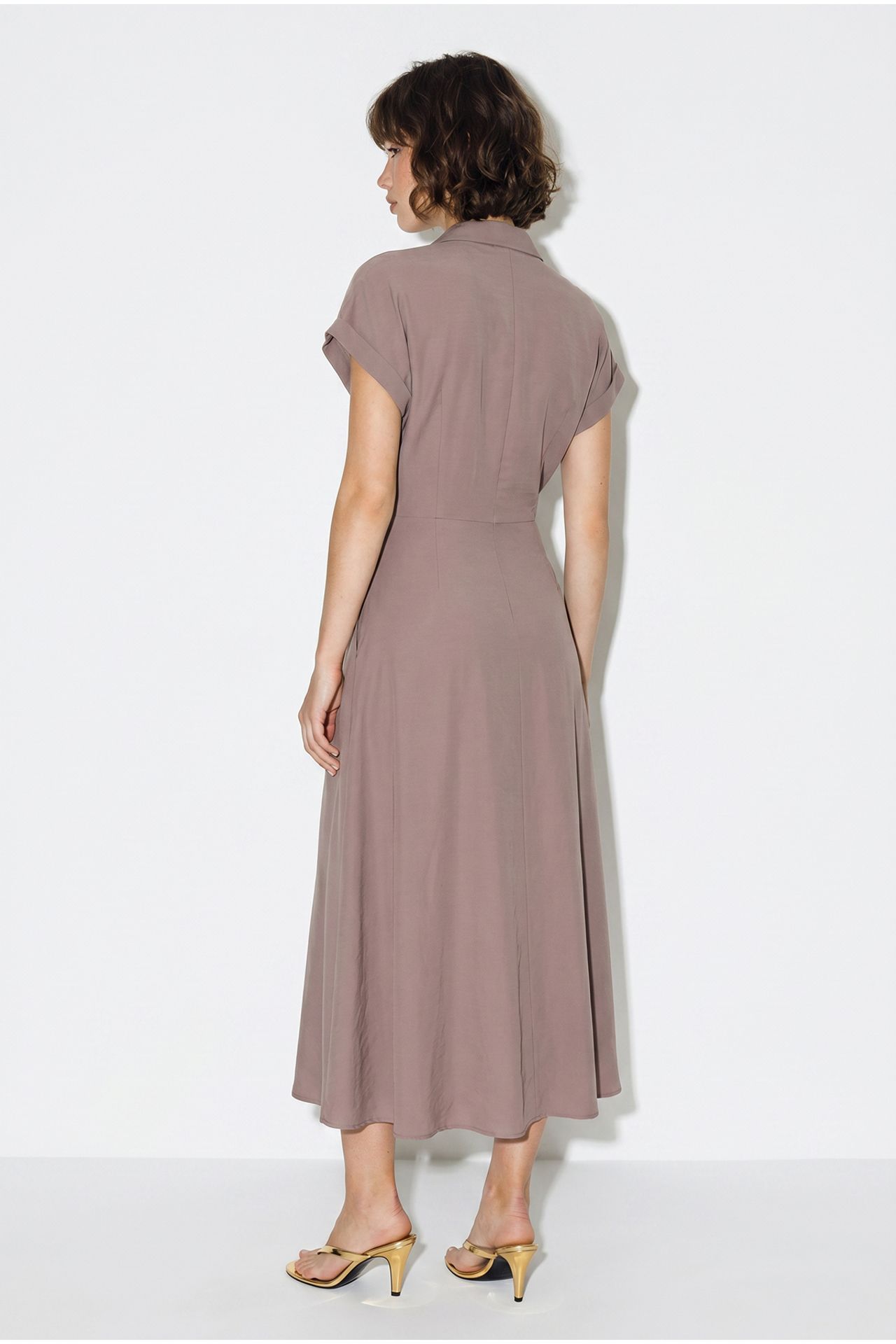 LUCCI Belted Poplin Shirt Dress 4
