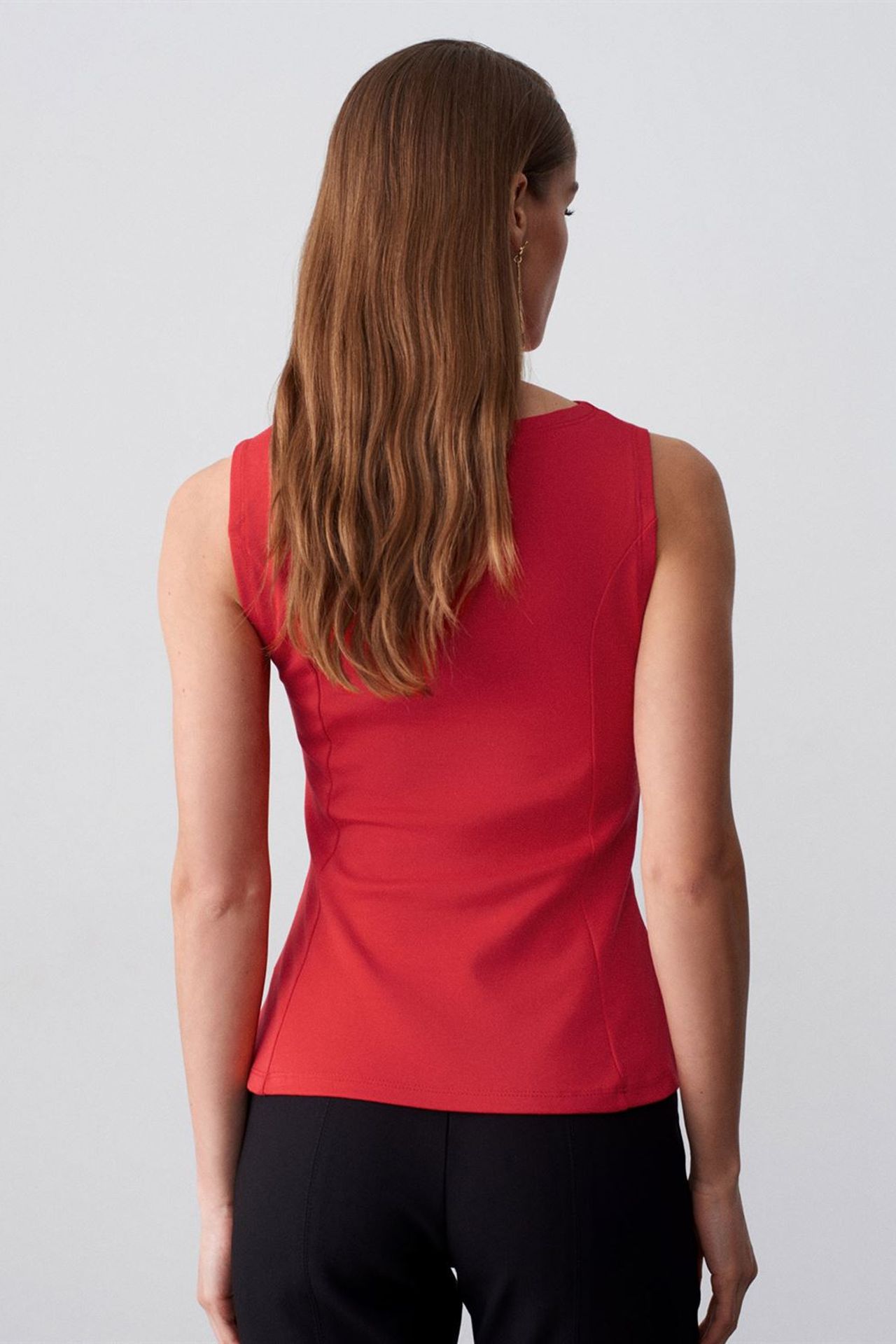 DILVIN Fitted Sleeveless Peplum Blouse 2