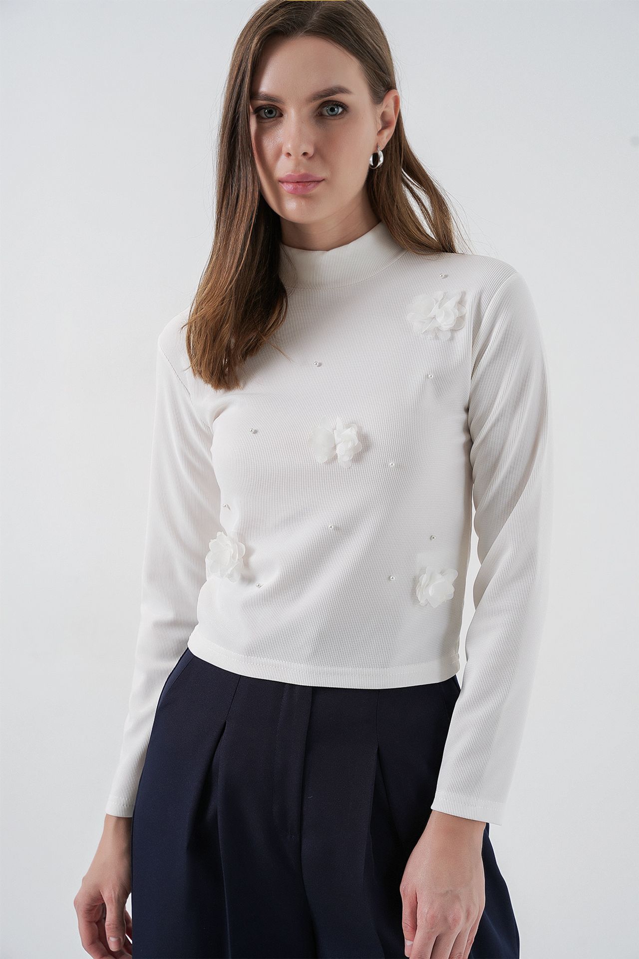 BDART 3D Floral Print Long Sleeve Blouse 4