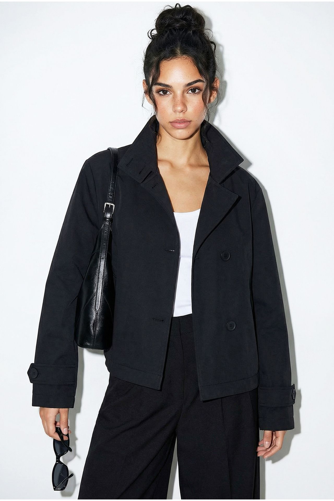 LUCCI Short Mandarin Collar Trench Coat 5