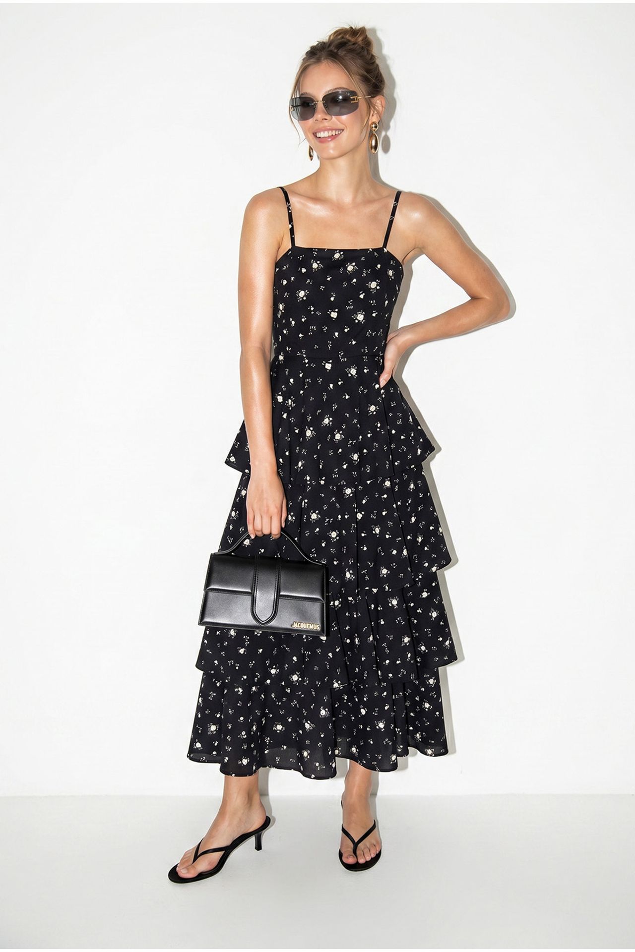 LUCCI Floral Chiffon Maxi Dress 4