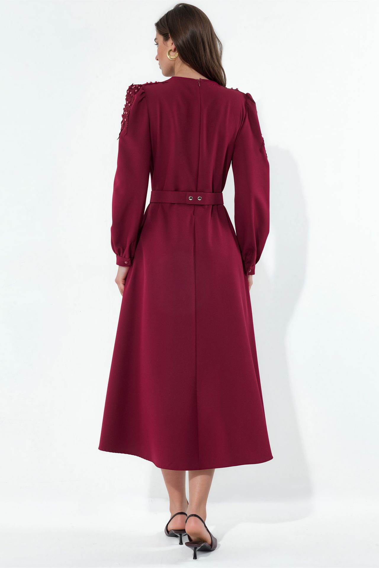 MSN Belted A-line Midi Dress 3