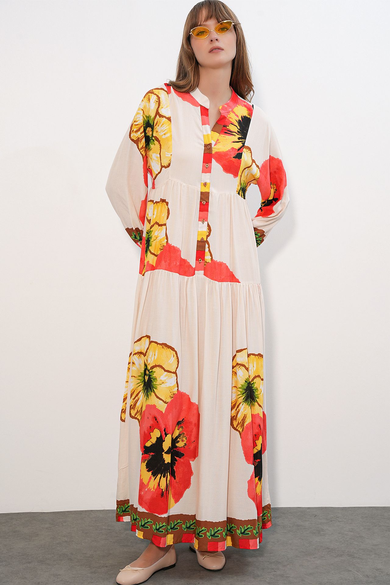 BDART Patterned V-Neck Maxi Dress 1