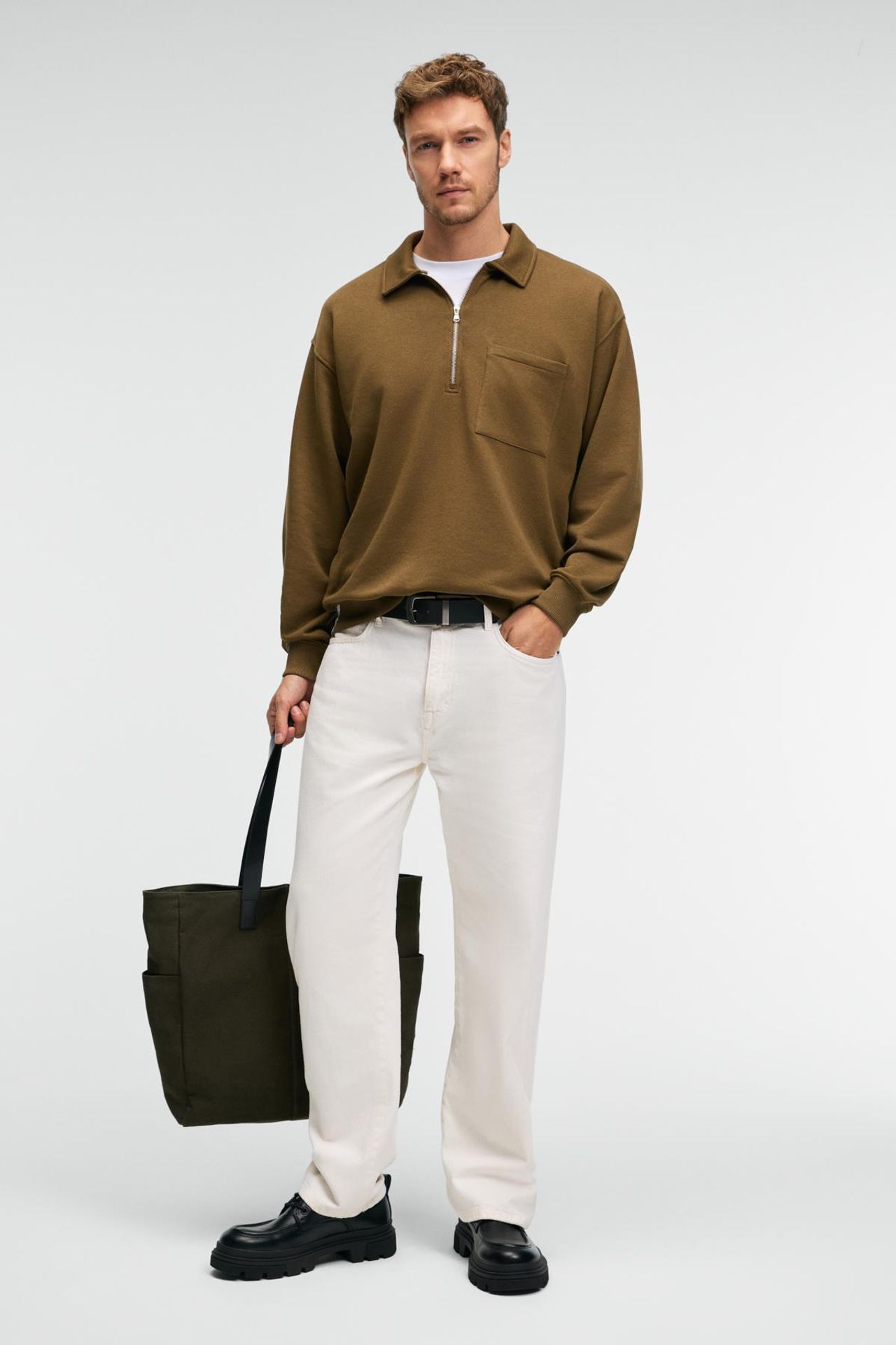 GRIMELANGE Yarım Fermuarlı Cepli Sweatshirt 3