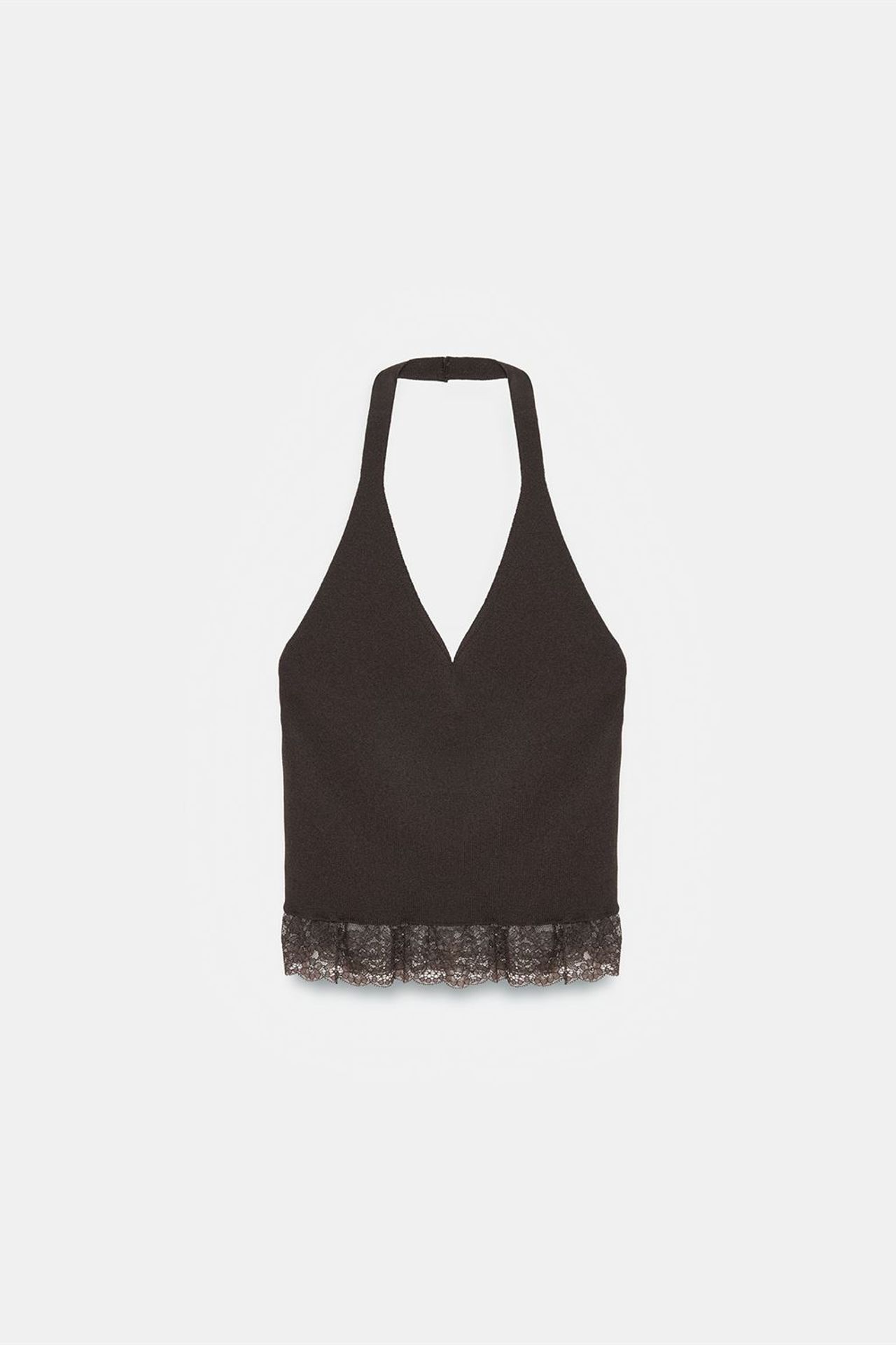 DILVIN Ribbed Lace Halterneck Blouse 5