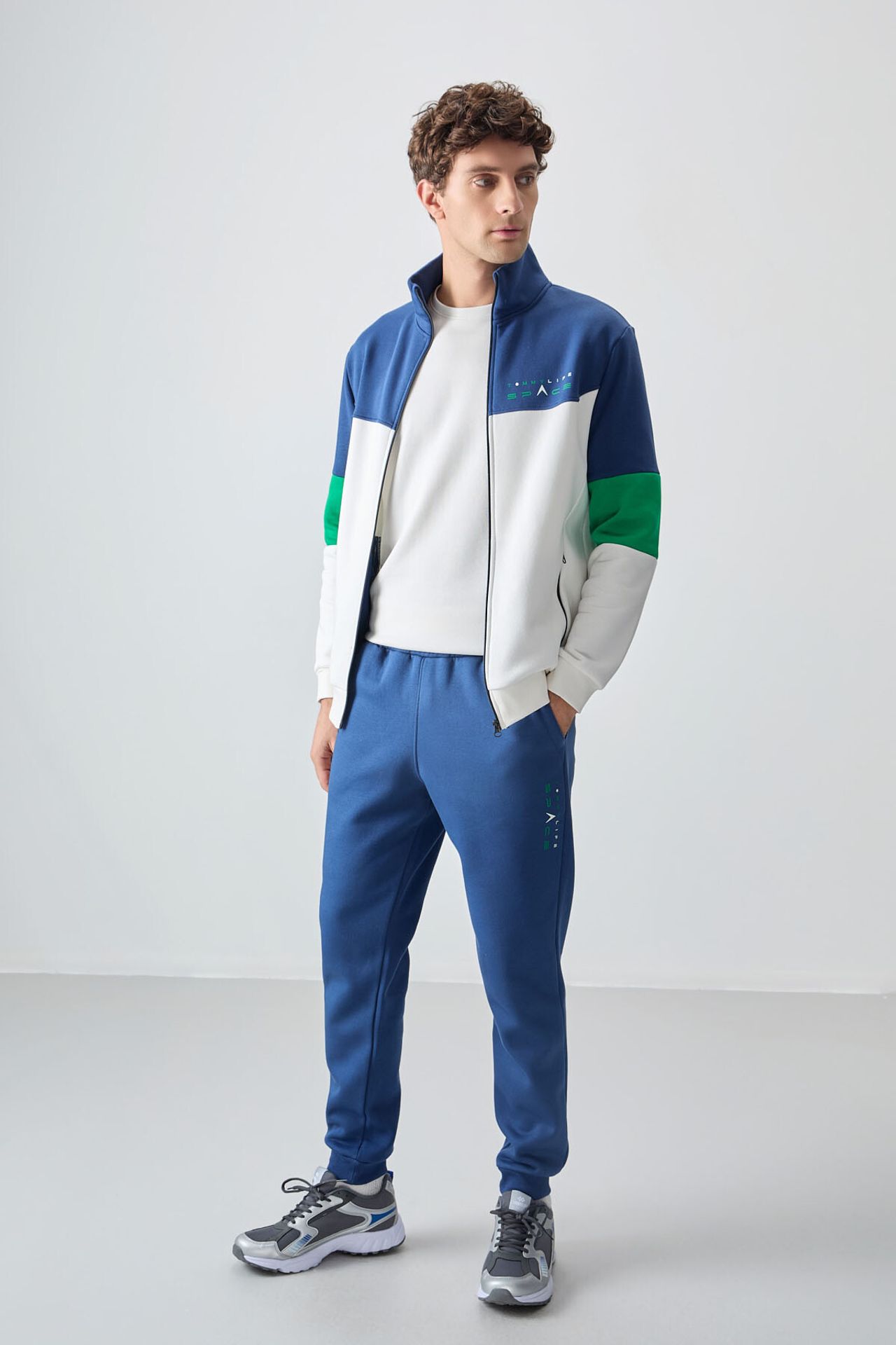 TOMMY Men's Color-Blocked Zip Sweatshirt And Pants Set 1
