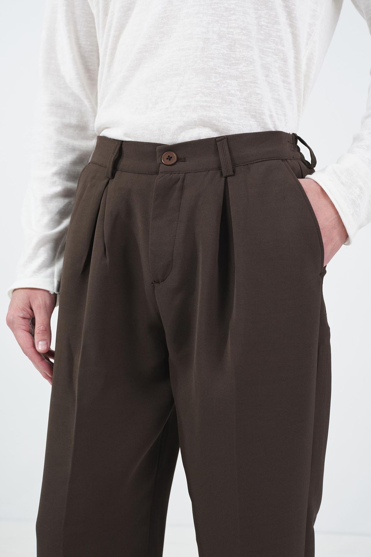 GIESTO Mid Waist Pleated Tailored Trousers 3