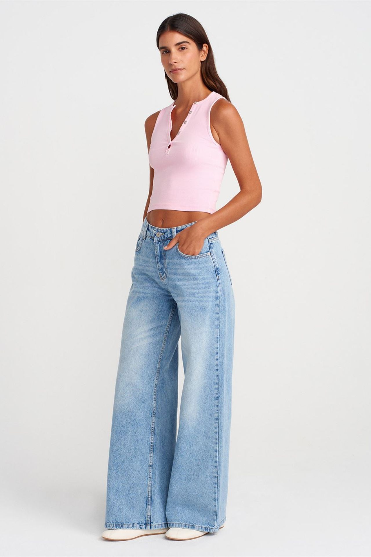 DILVIN Women's Ribbed Cotton-Blend Crop Top 3