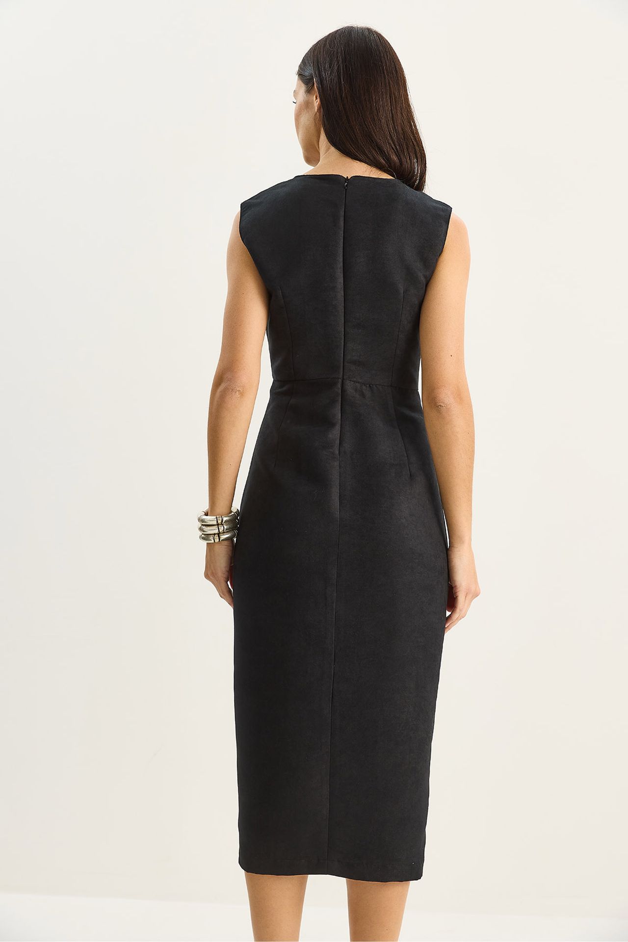 LUCCI Faux Suede Midi Dress