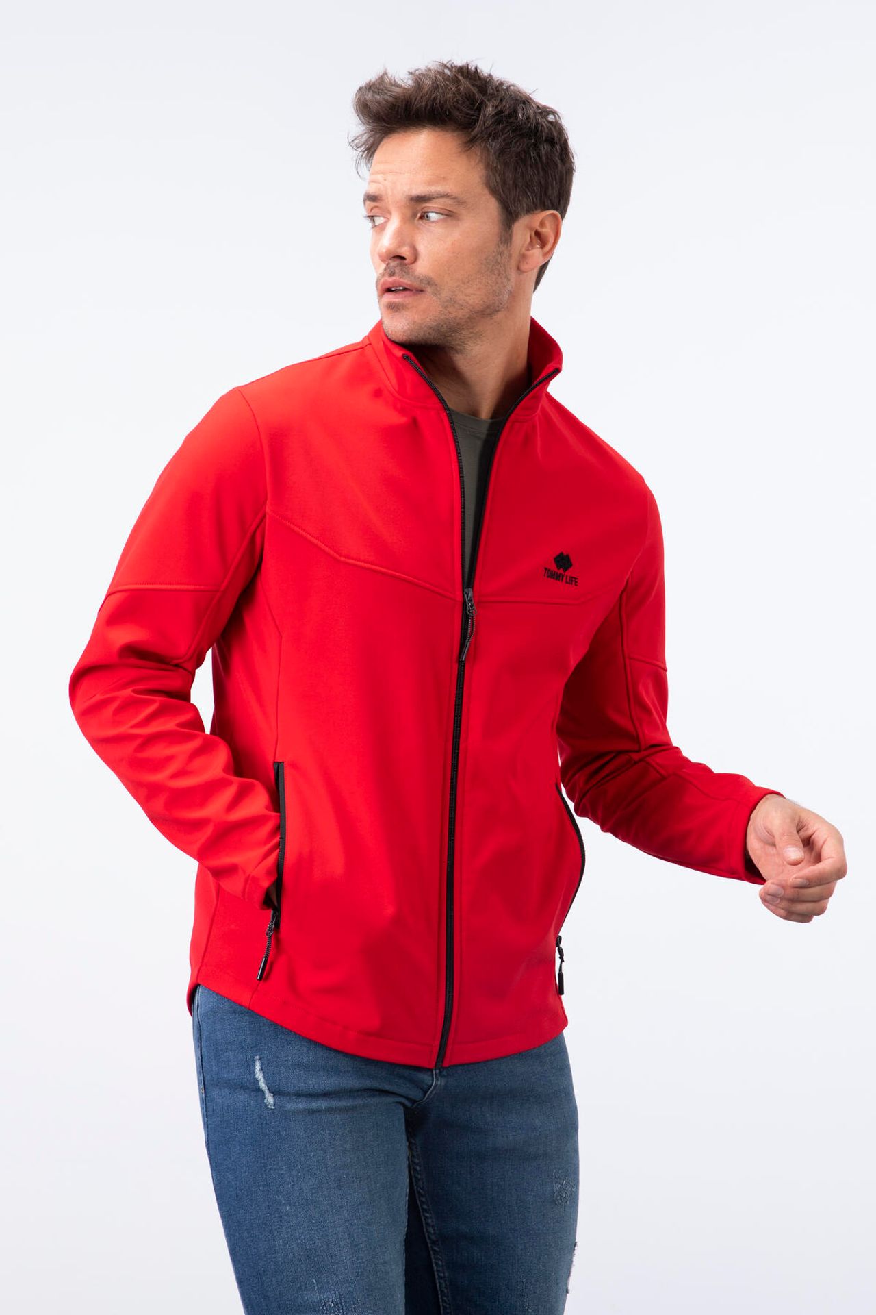 TOMMY Men's Solid Scuba Zip-Front Jacket 5