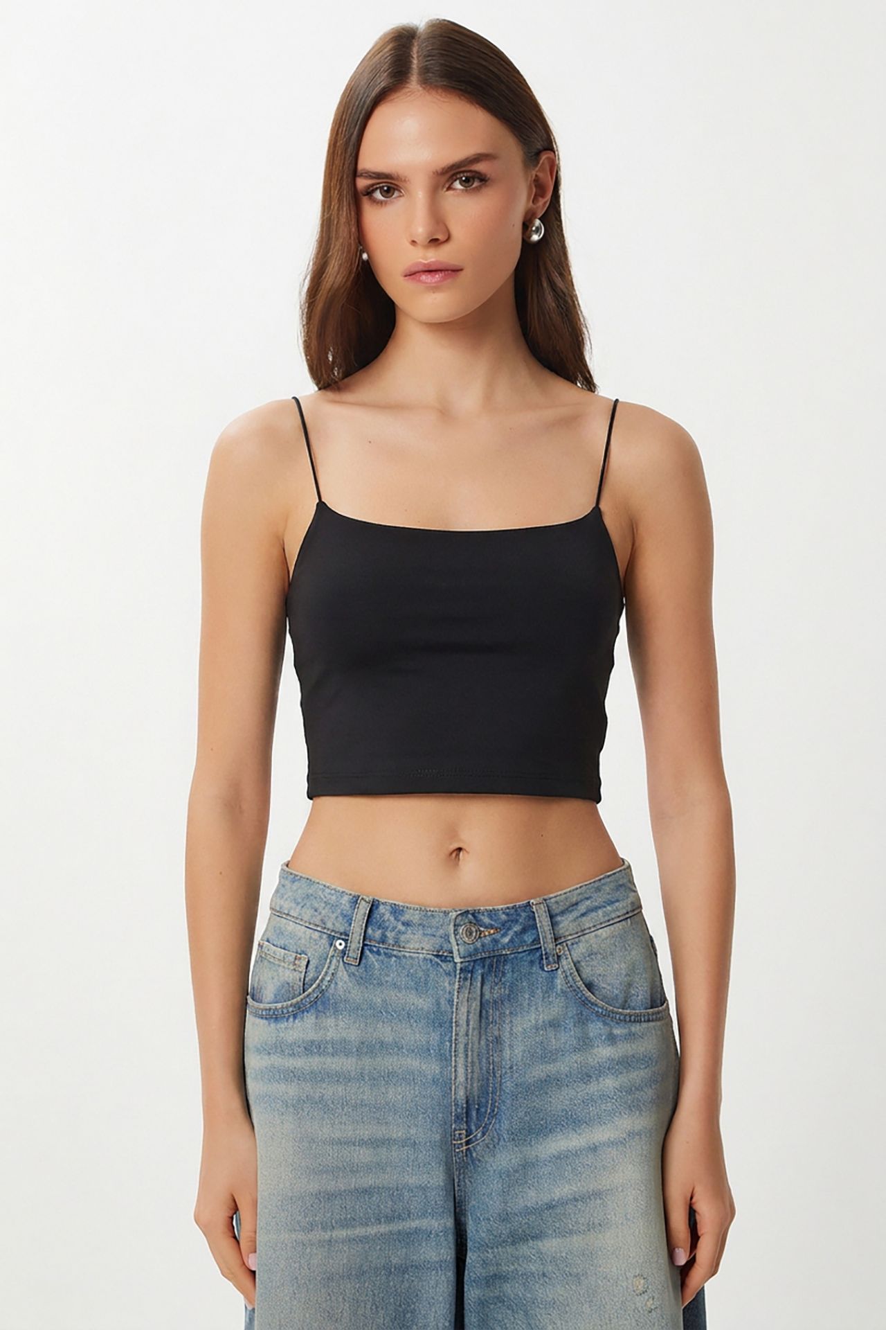 ISTANBUL Slim Fit Square Neck Crop Top 2