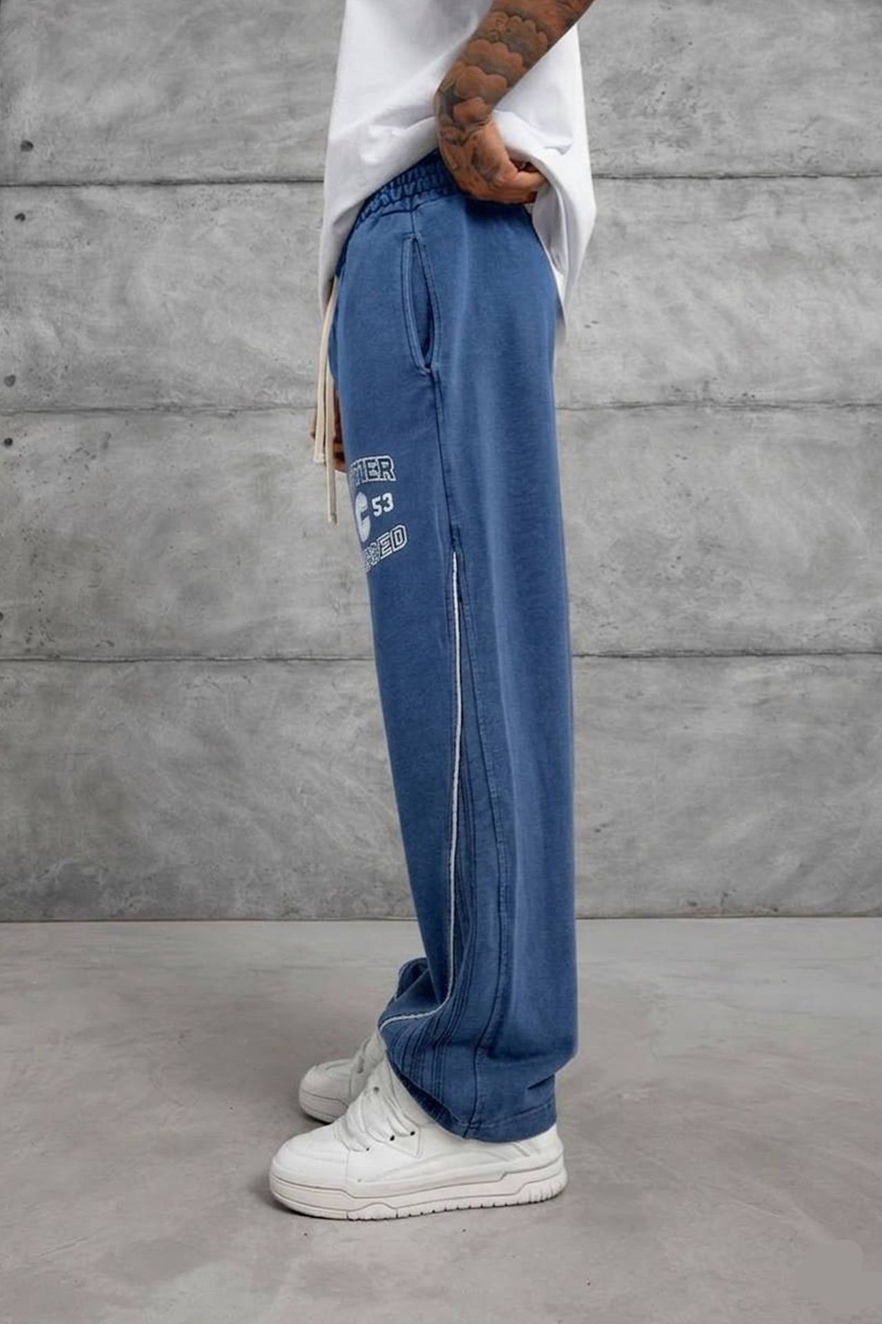 NOMARC Bol Geniş Paça Yazı Baskılı Jogger Pantolon 2