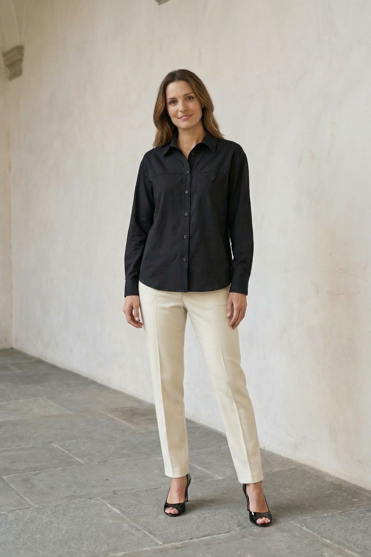 MY FASHION Long Cotton Textured Shirt 2