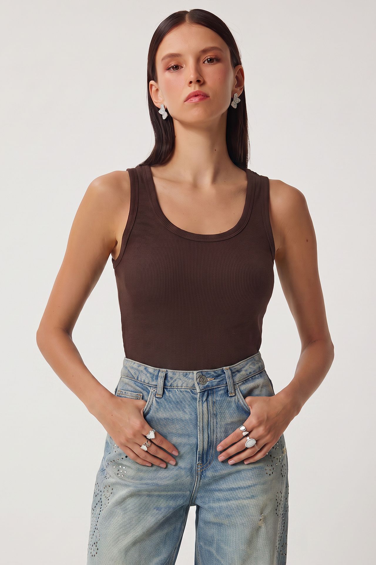 ISTANBUL 3-Pack Ribbed Cotton Cami Tops 3