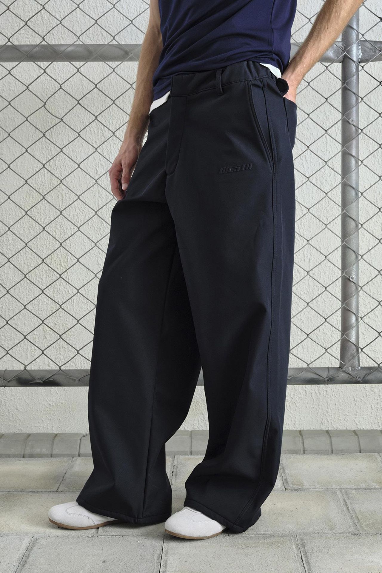 GIESTO Baggy Fit Wide Leg Trousers with Zipper Closure 3