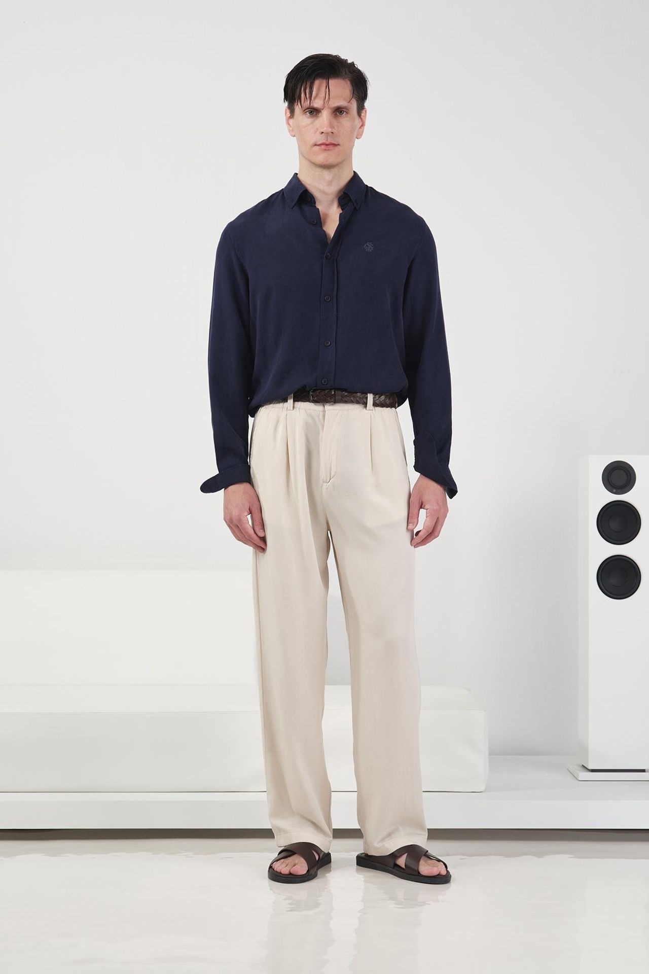 GIESTO Pleated Wide Leg Trousers 1