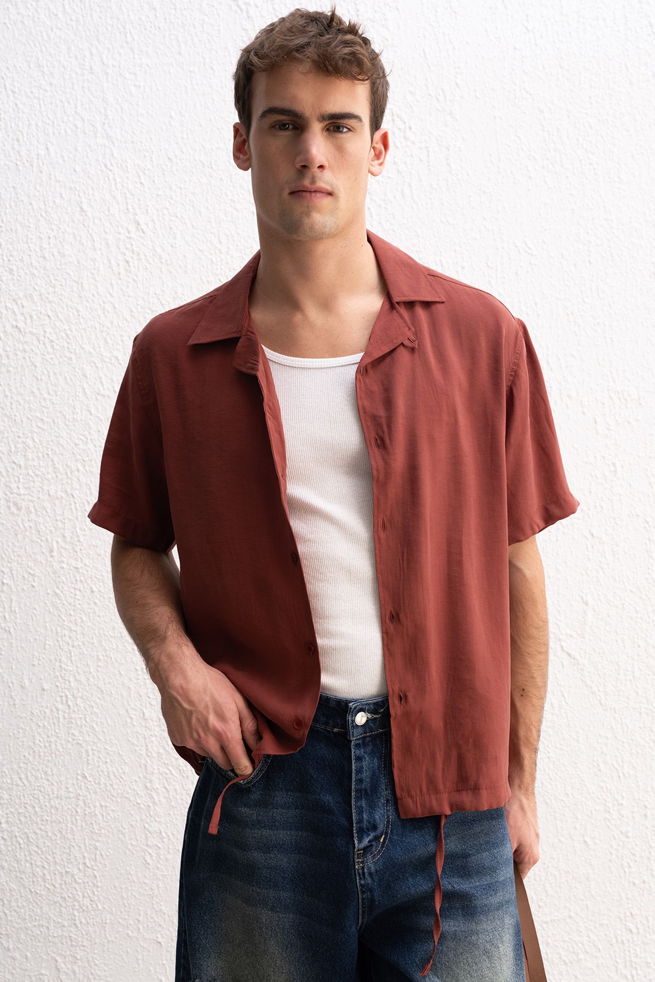 GIESTO Men's Short Sleeve Open Collar Shirt 1