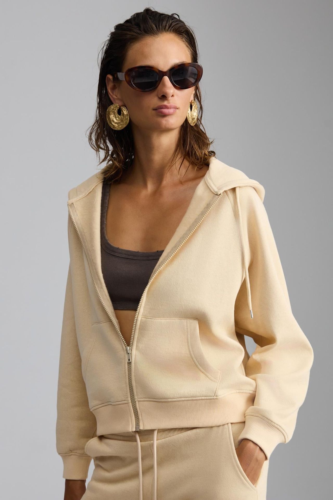 GRIMELANGE Half Zip Hooded Sweatshirt 1