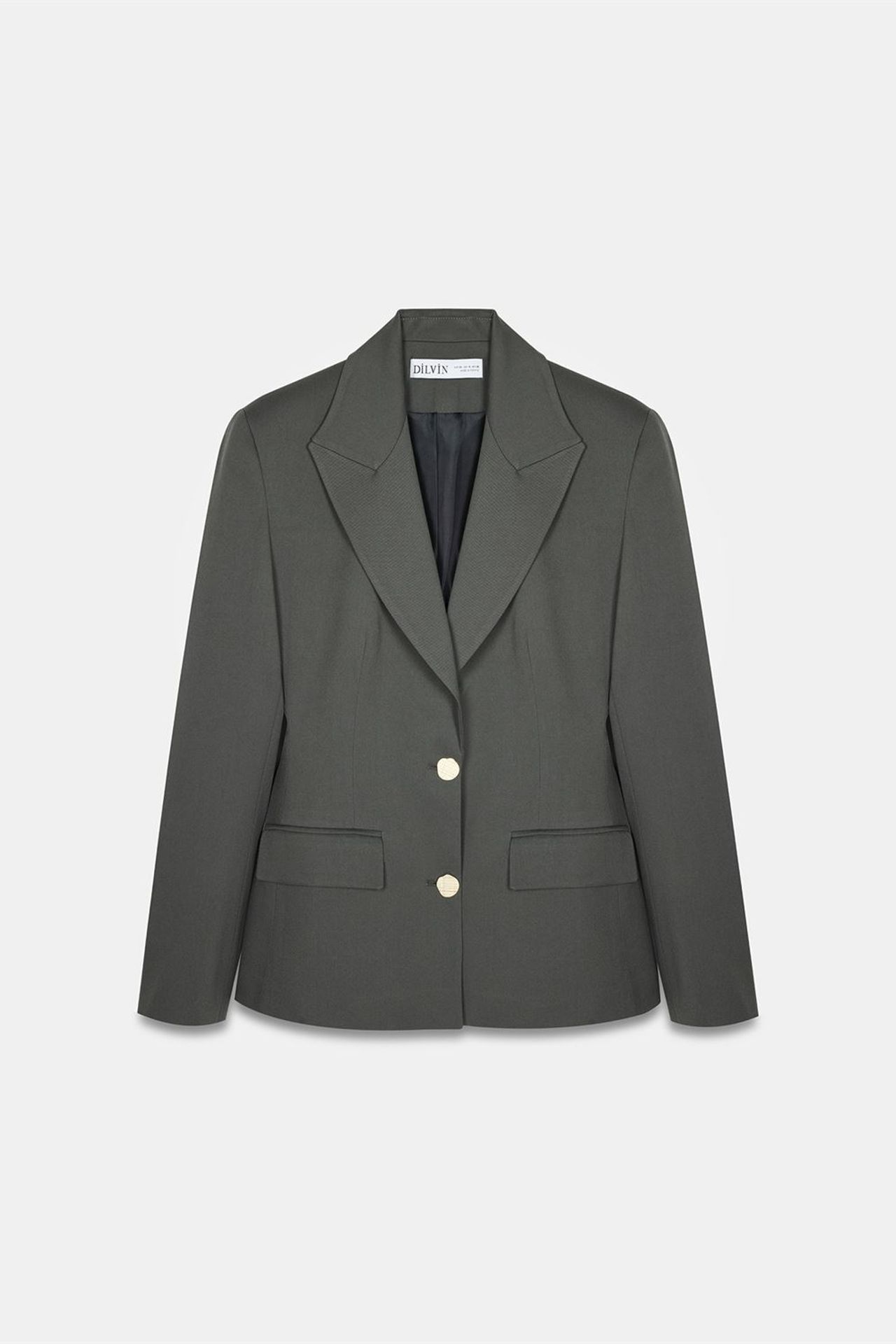 DILVIN Fitted Crepe Blazer With Shawl Collar 5