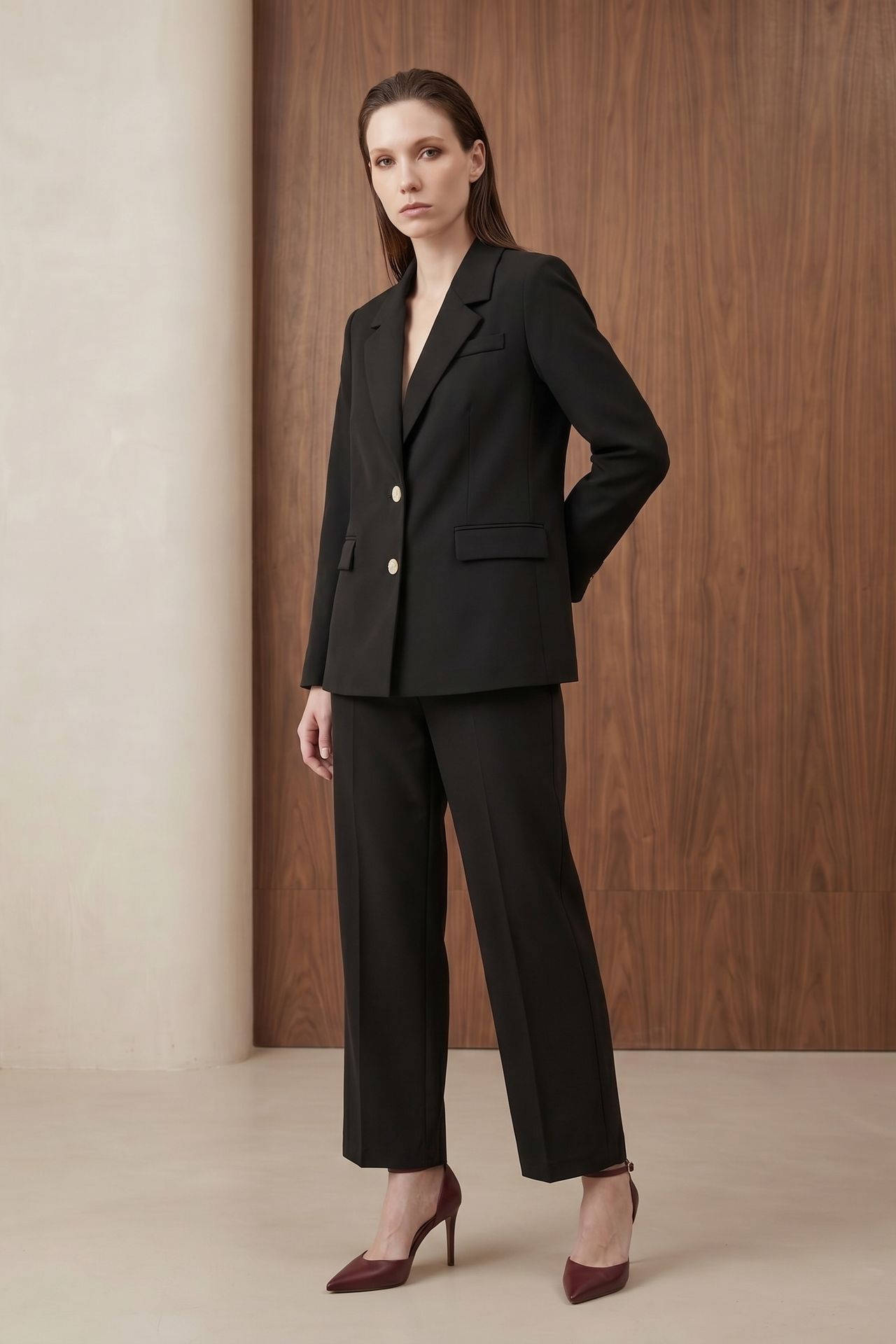 MY FASHION Shawl Collar Button Blazer Jacket 4