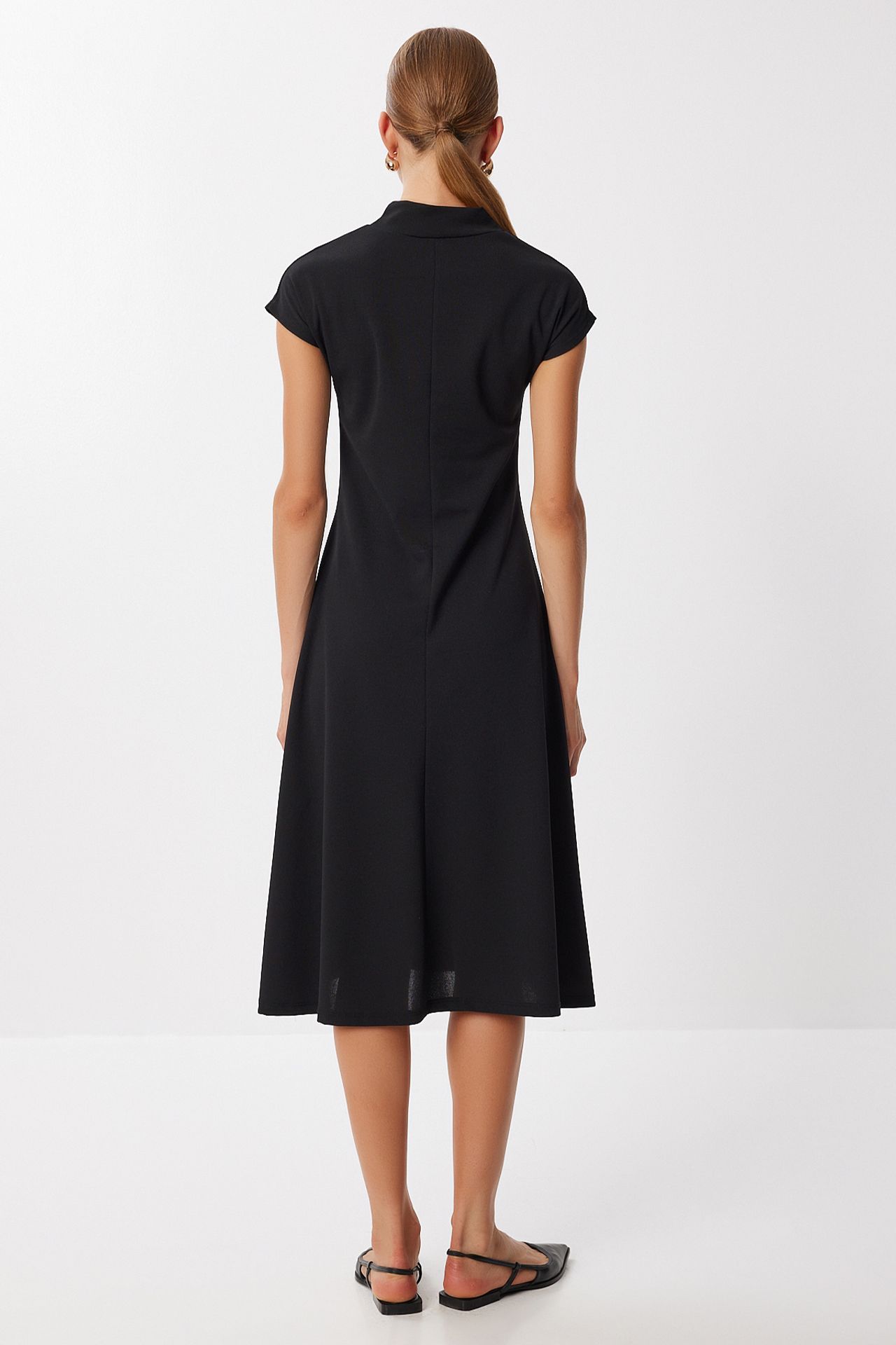 ISTANBUL A-line midi dress with half turtleneck 5