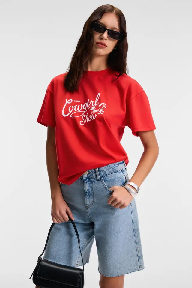 GRIMELANGE Printed Crew Neck T-Shirt