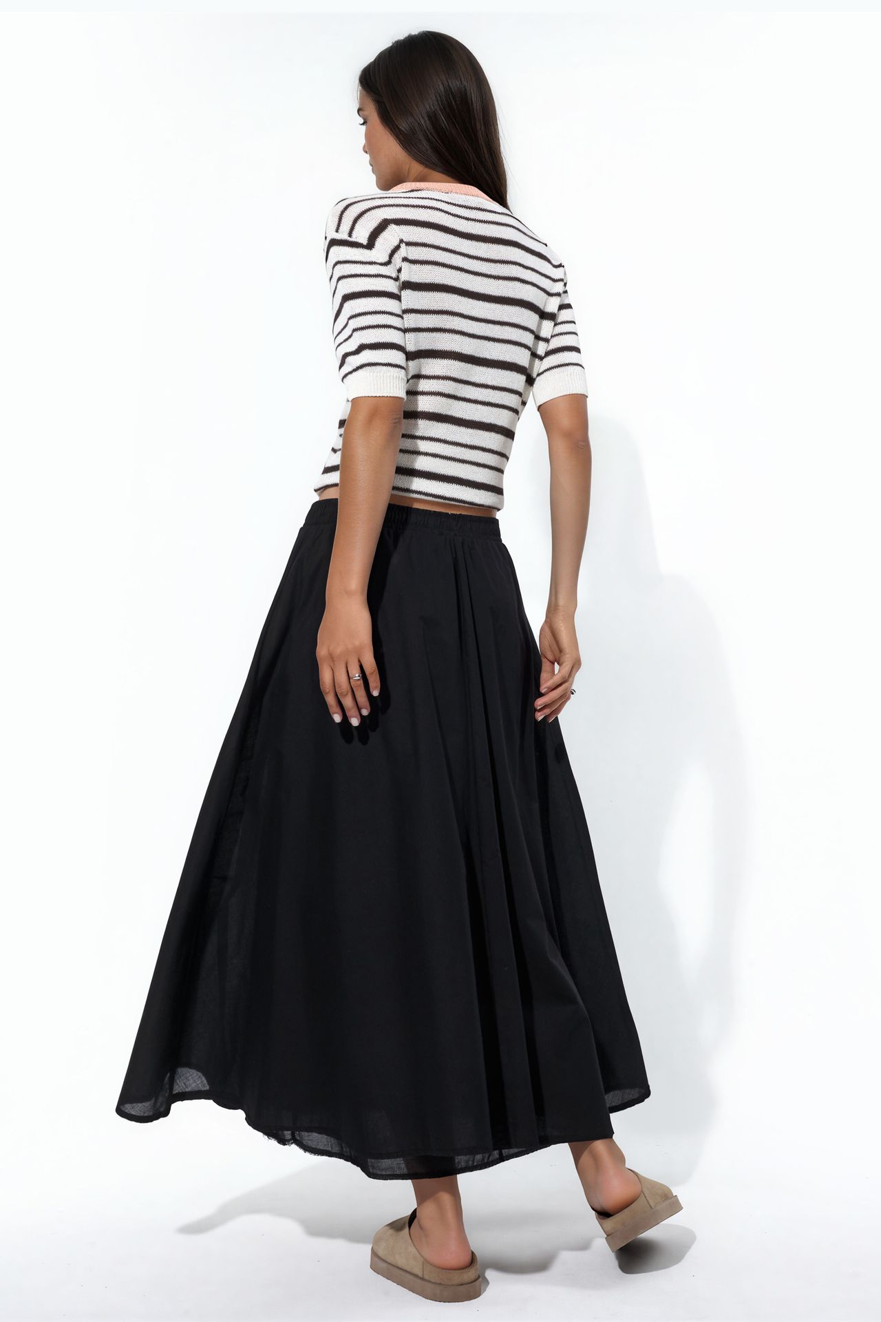 BUSEM High-Waist A-Line Midi Skirt 3