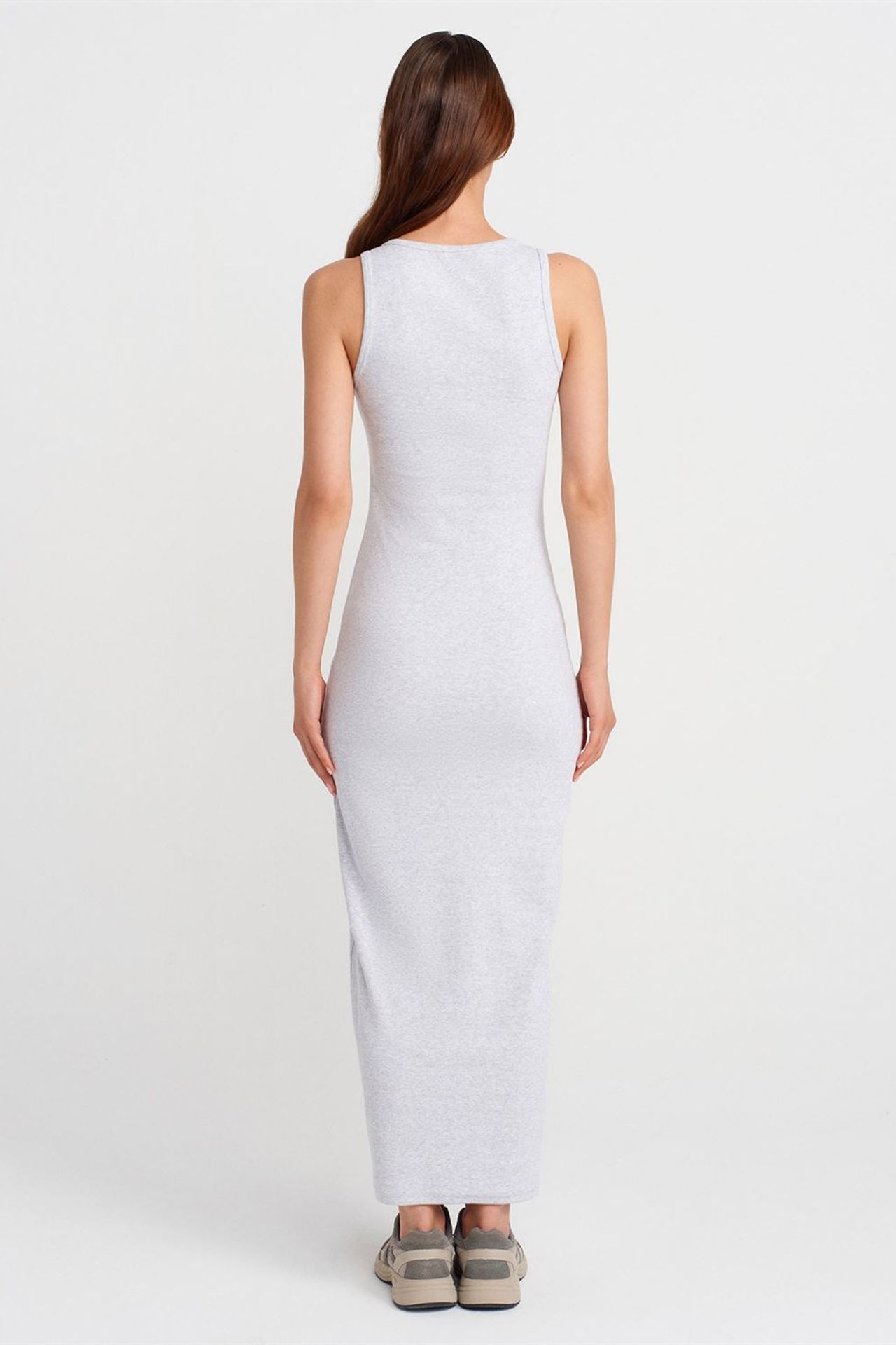 DILVIN Ribbed Cotton Blend Sleeveless Maxi Dress 2
