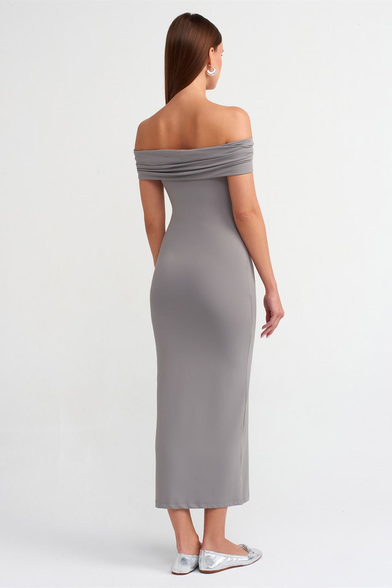DILVIN Off-Shoulder Bodycon Midi Dress 2