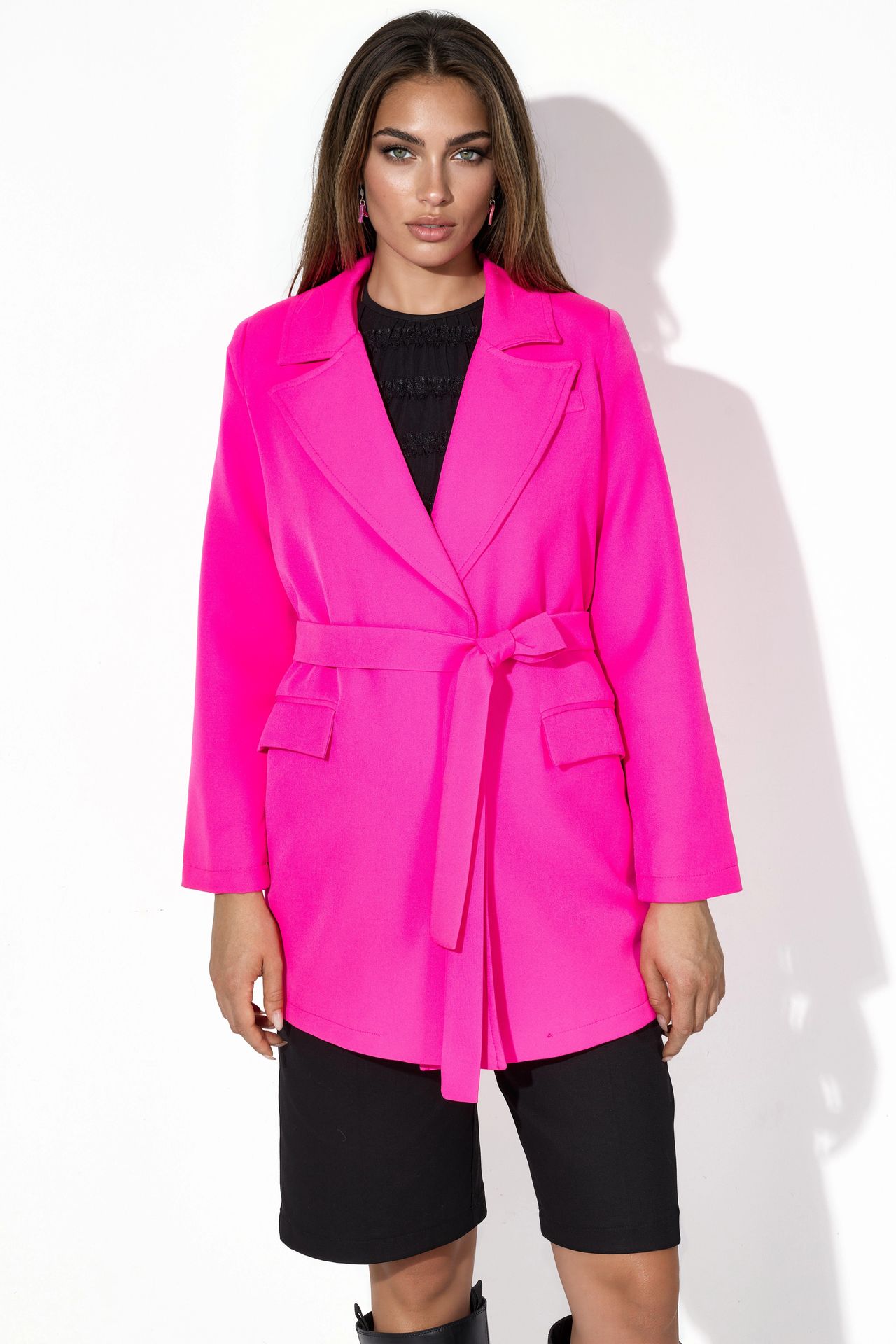 MSN Short Belted Shawl-collar Blazer 5