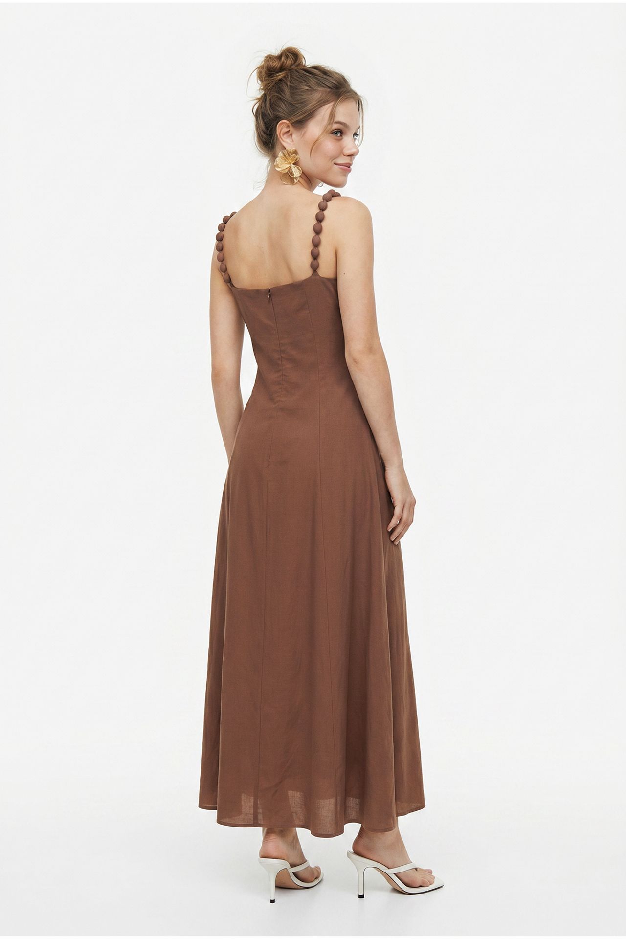 LUCCI Sleeveless A-line Maxi Dress With Square Neckline 5
