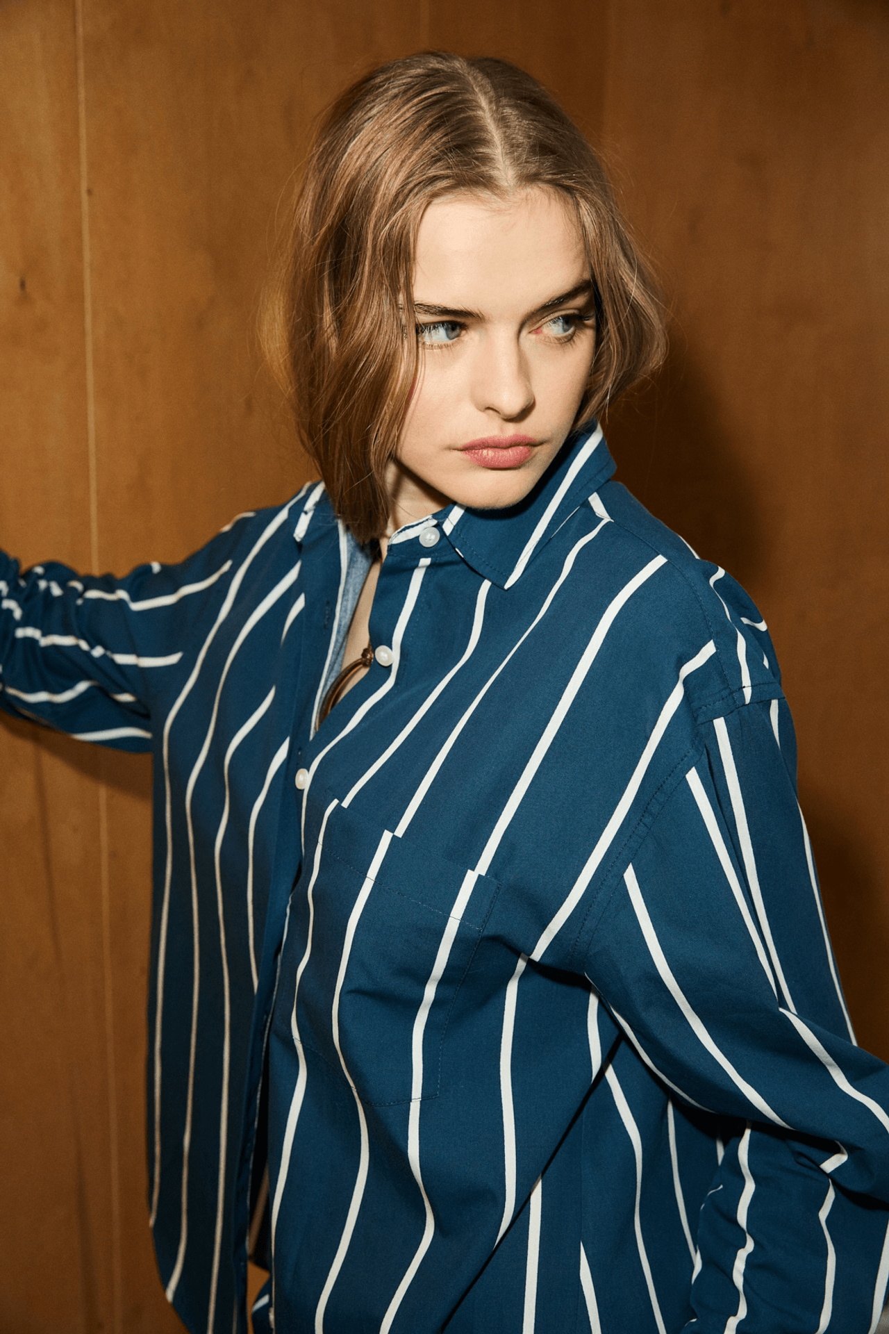 GRIMELANGE Oversized Striped Button Shirt 5