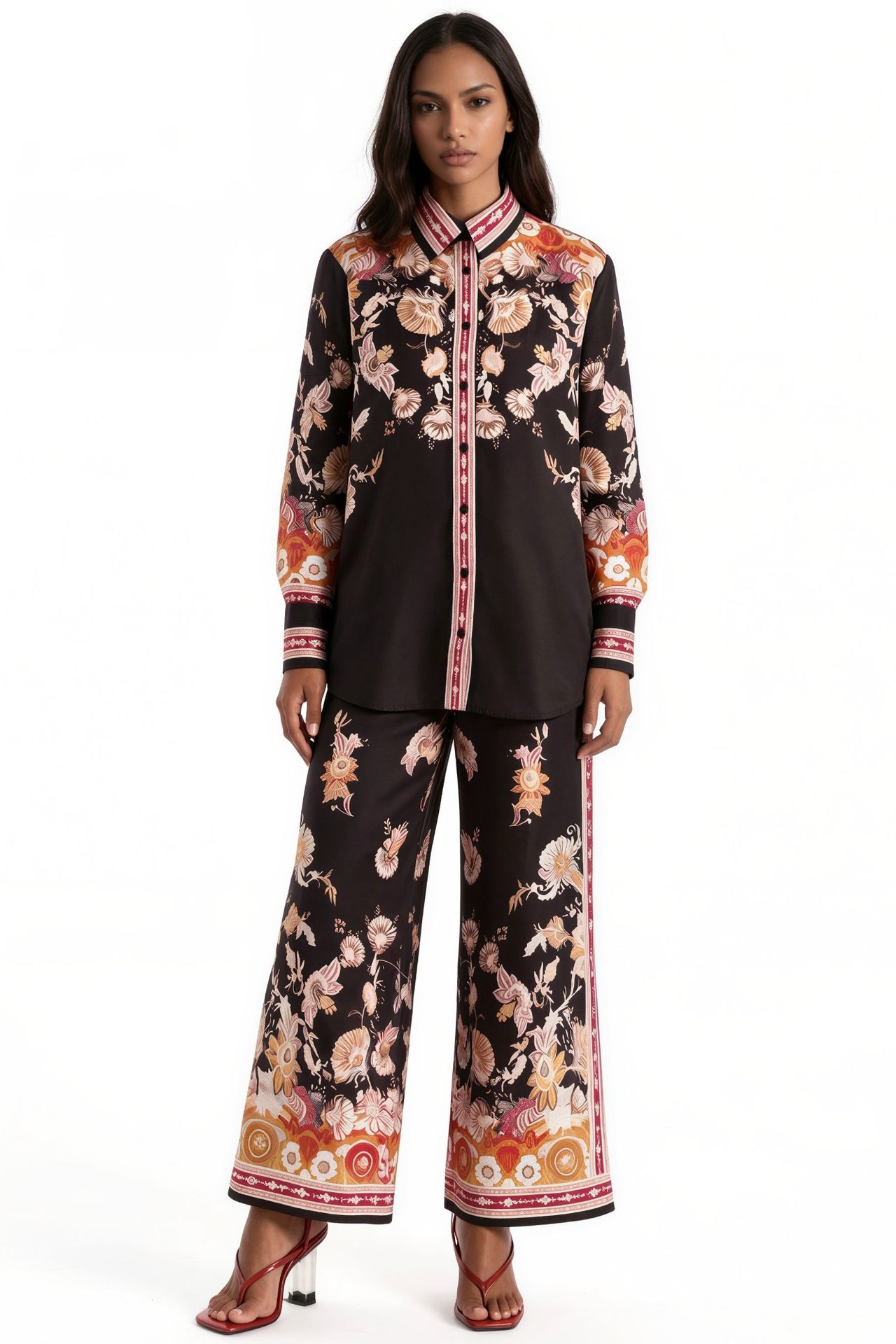 MSN Floral Shirt Collar Coord Set 1