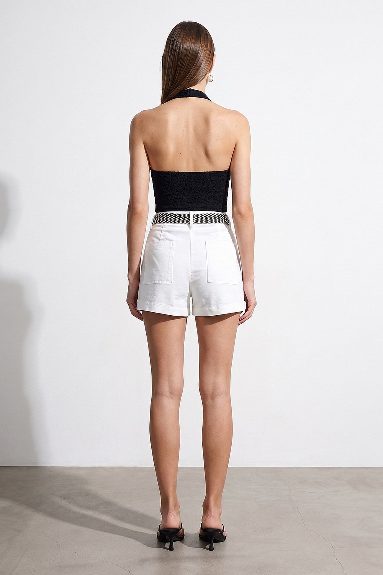 DILVIN High-Waist Tailored Shorts With Belt 3
