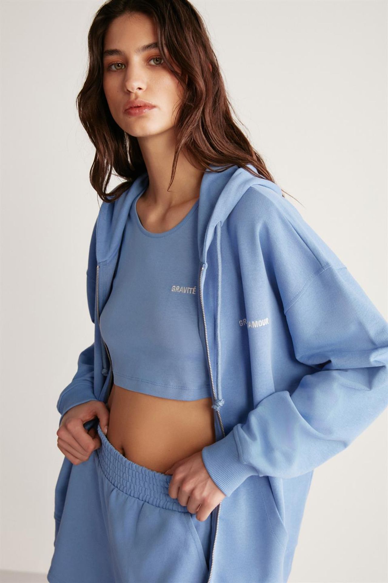 GRIMELANGE Kapüşonlu Fermuarlı Oversize Sweatshirt 3