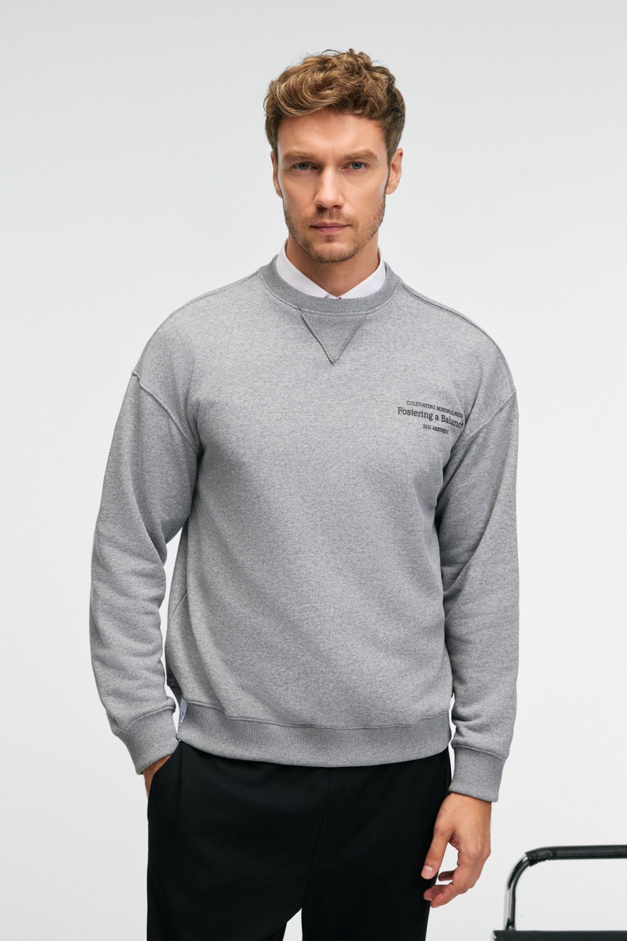 GRIMELANGE Fitilli Bisiklet Yaka Sweatshirt 2