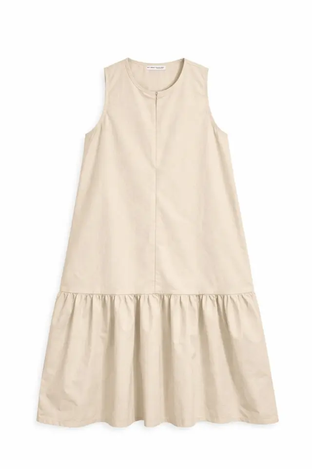 Mixray Maxi Dress with Collar and Ruffle Details