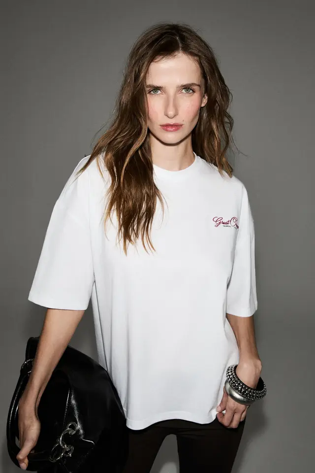 GRIMELANGE Regular Fit Crew Neck T-Shirt